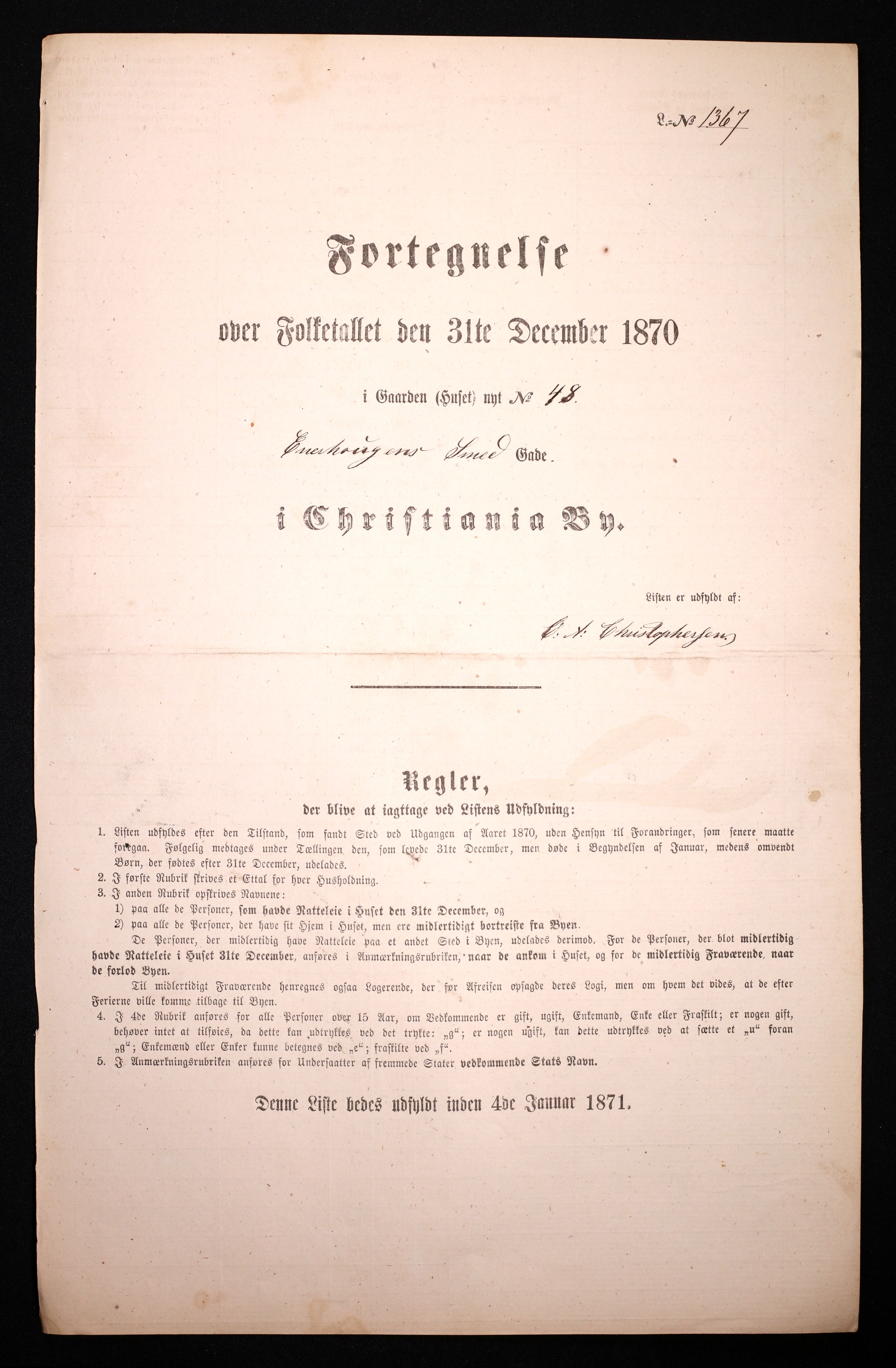 RA, 1870 census for 0301 Kristiania, 1870, p. 3559