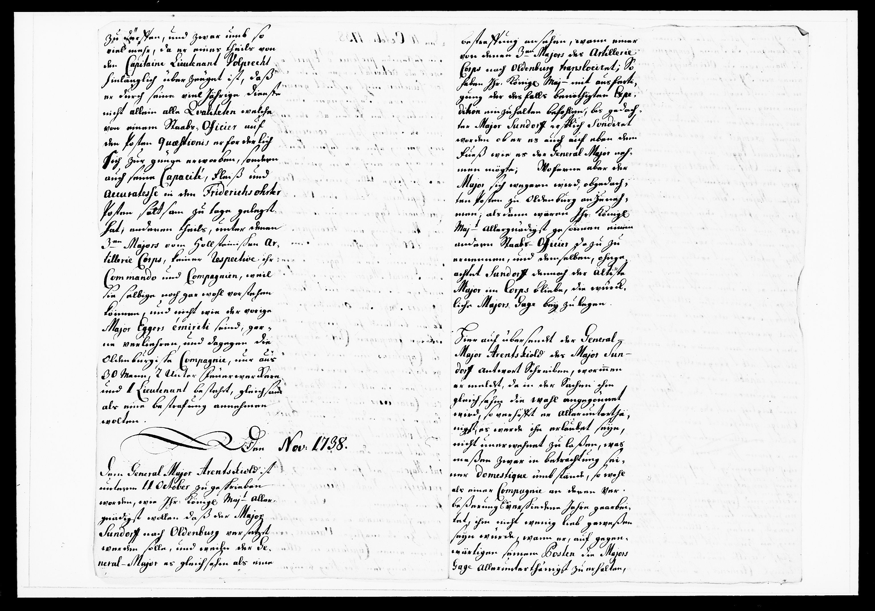 Krigskollegiet, Krigskancelliet, DRA/A-0006/-/1143-1150: Refererede sager, 1738, p. 530