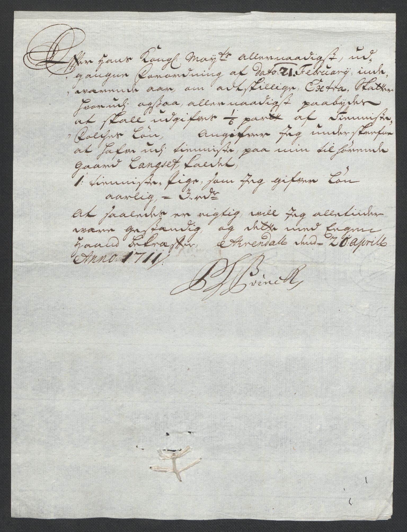 Rentekammeret inntil 1814, Reviderte regnskaper, Fogderegnskap, RA/EA-4092/R39/L2319: Fogderegnskap Nedenes, 1710-1711, p. 352