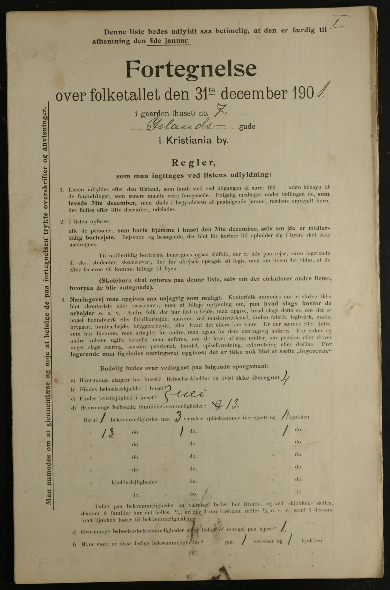 OBA, Municipal Census 1901 for Kristiania, 1901, p. 7029