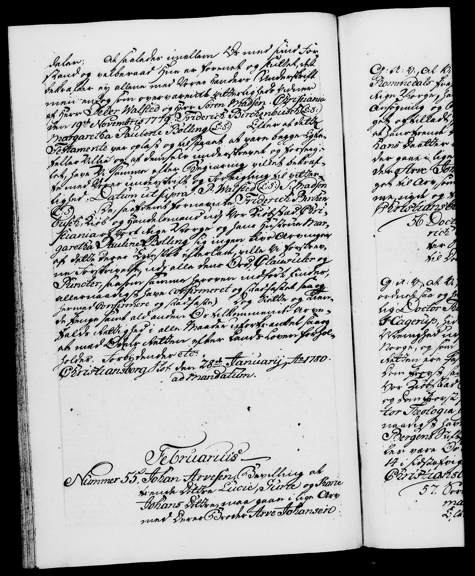 Danske Kanselli 1572-1799, RA/EA-3023/F/Fc/Fca/Fcaa/L0048: Norske registre, 1779-1781, p. 244b