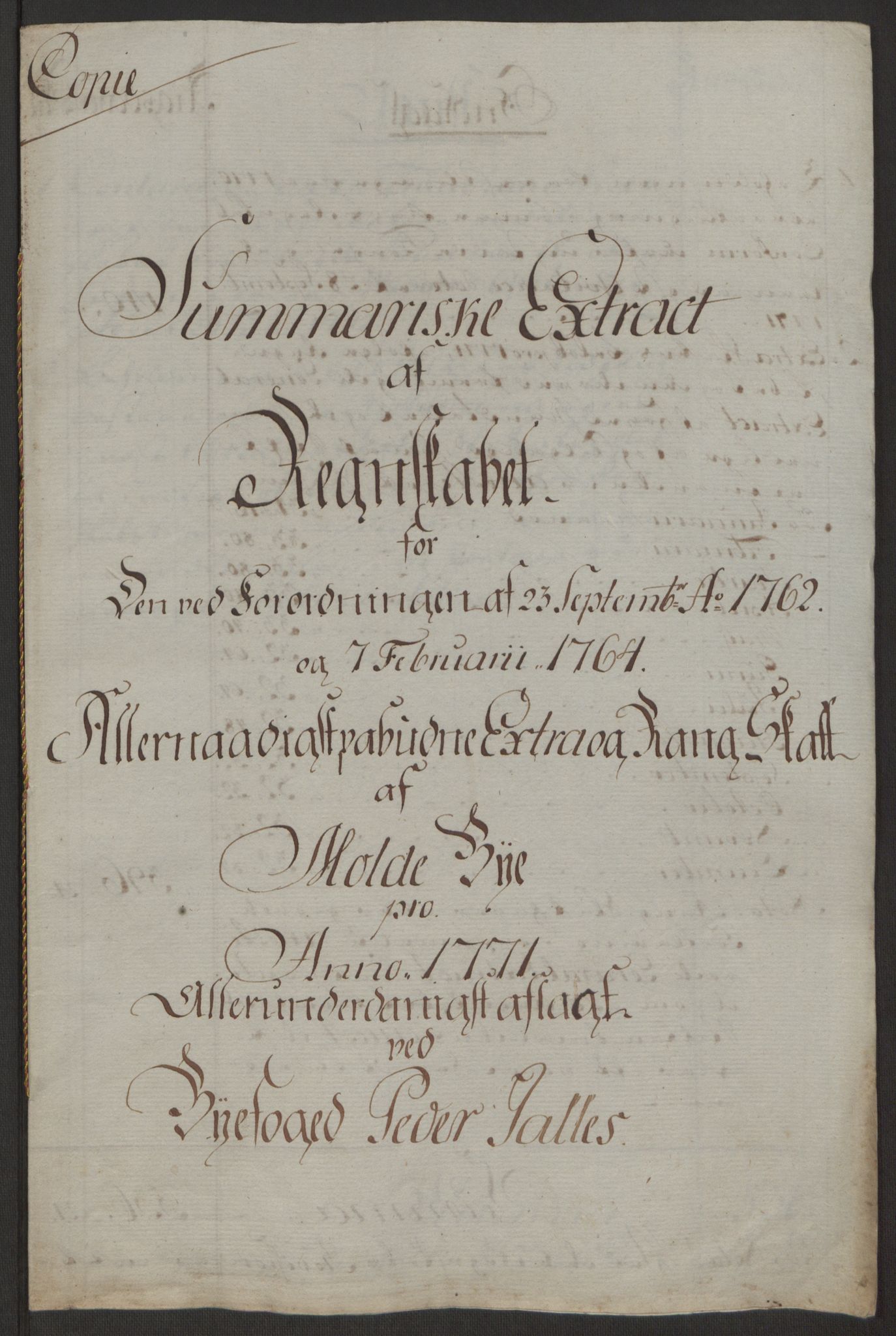 Rentekammeret inntil 1814, Reviderte regnskaper, Byregnskaper, AV/RA-EA-4066/R/Rq/L0487/0004: [Q1] Kontribusjonsregnskap / Ekstraskatt, 1762-1772, p. 200