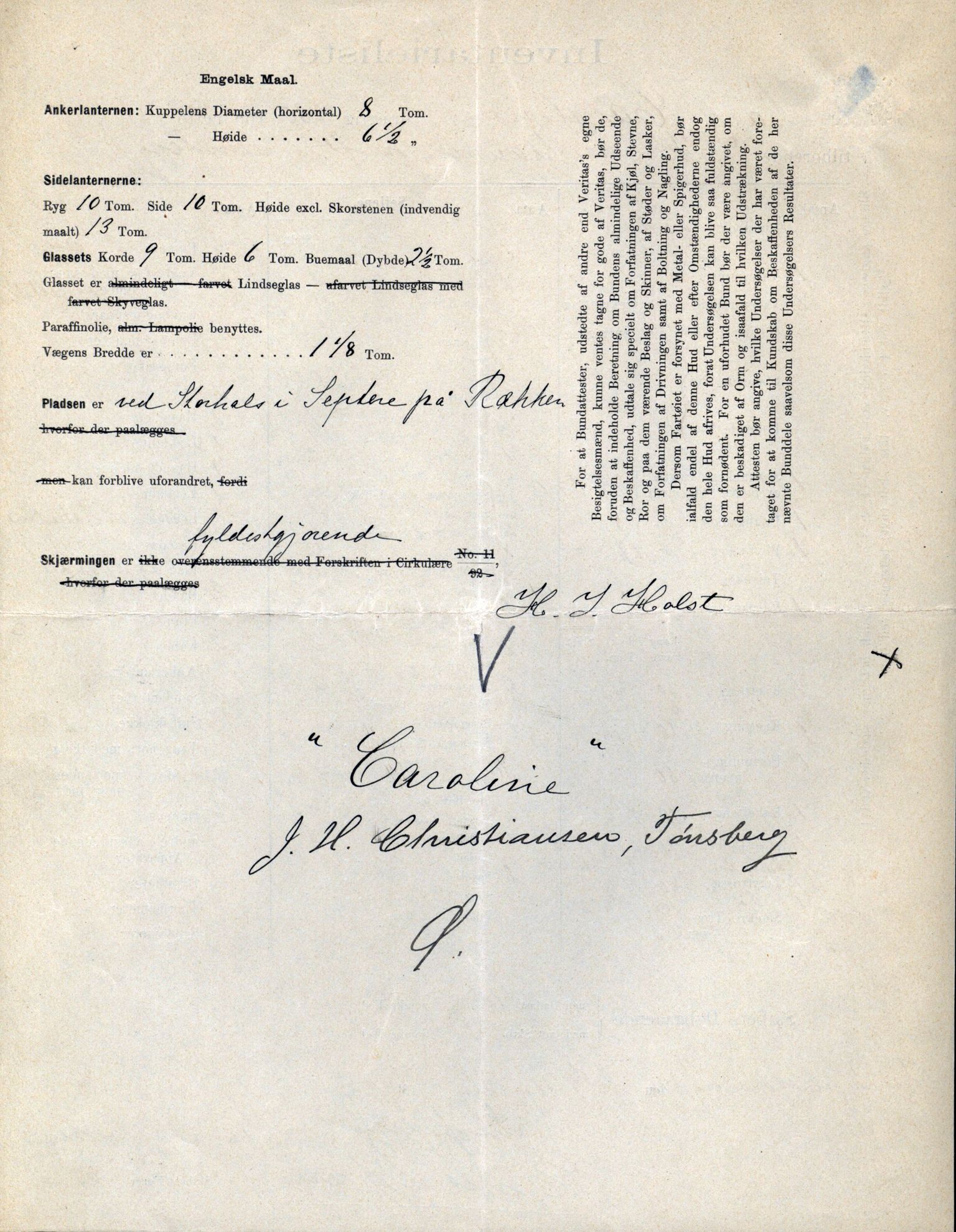 Pa 63 - Østlandske skibsassuranceforening, VEMU/A-1079/G/Ga/L0030/0006: Havaridokumenter / Sylvia, Stærk, Cathrine, Caroline, Glengairn, 1893, p. 37