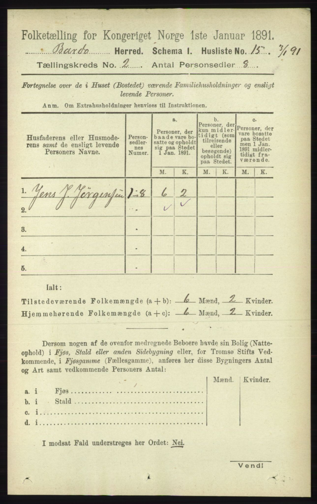 RA, 1891 census for 1922 Bardu, 1891, p. 447