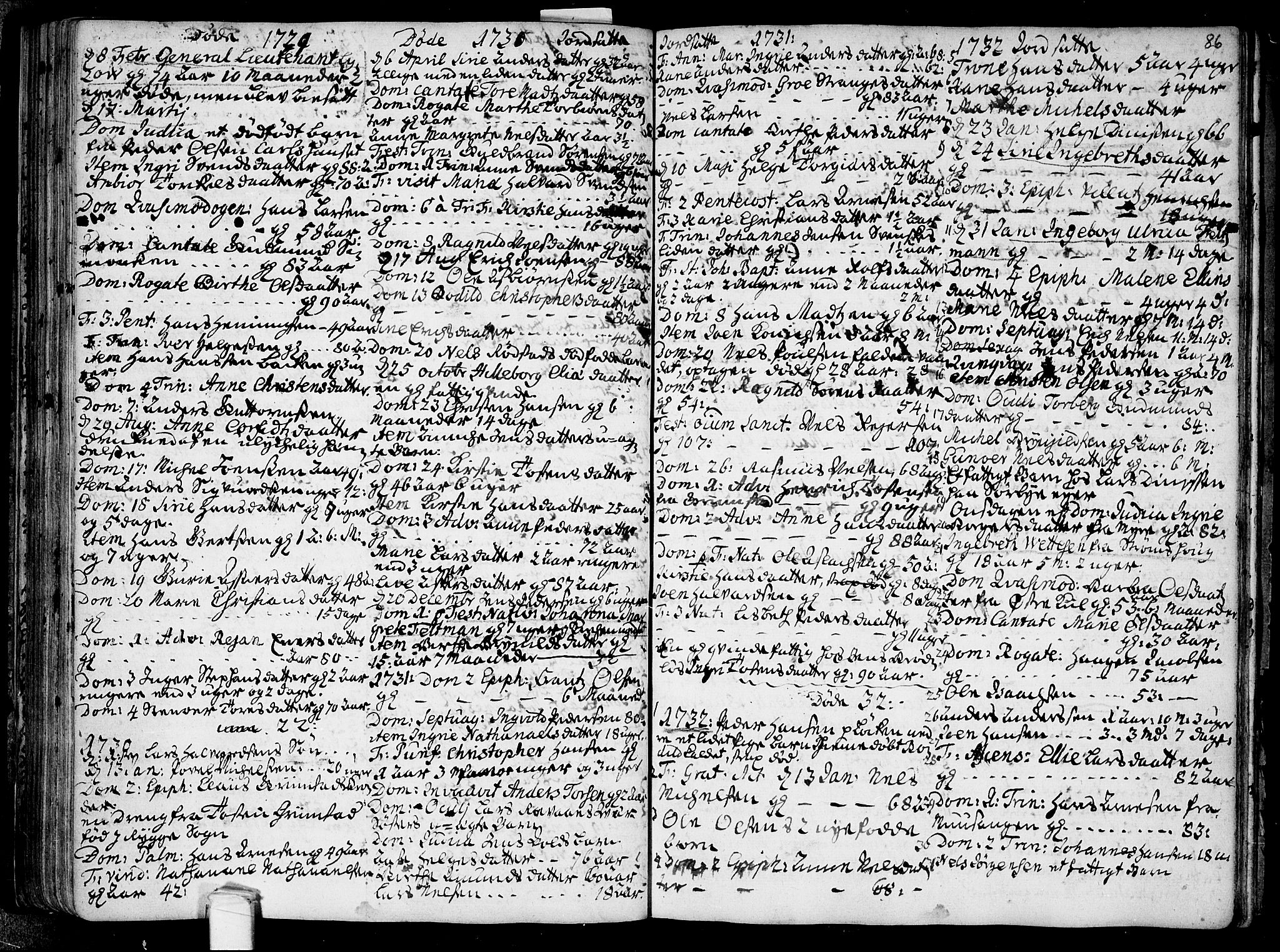 Råde prestekontor kirkebøker, AV/SAO-A-2009/F/Fa/L0001: Parish register (official) no. 1, 1707-1762, p. 86