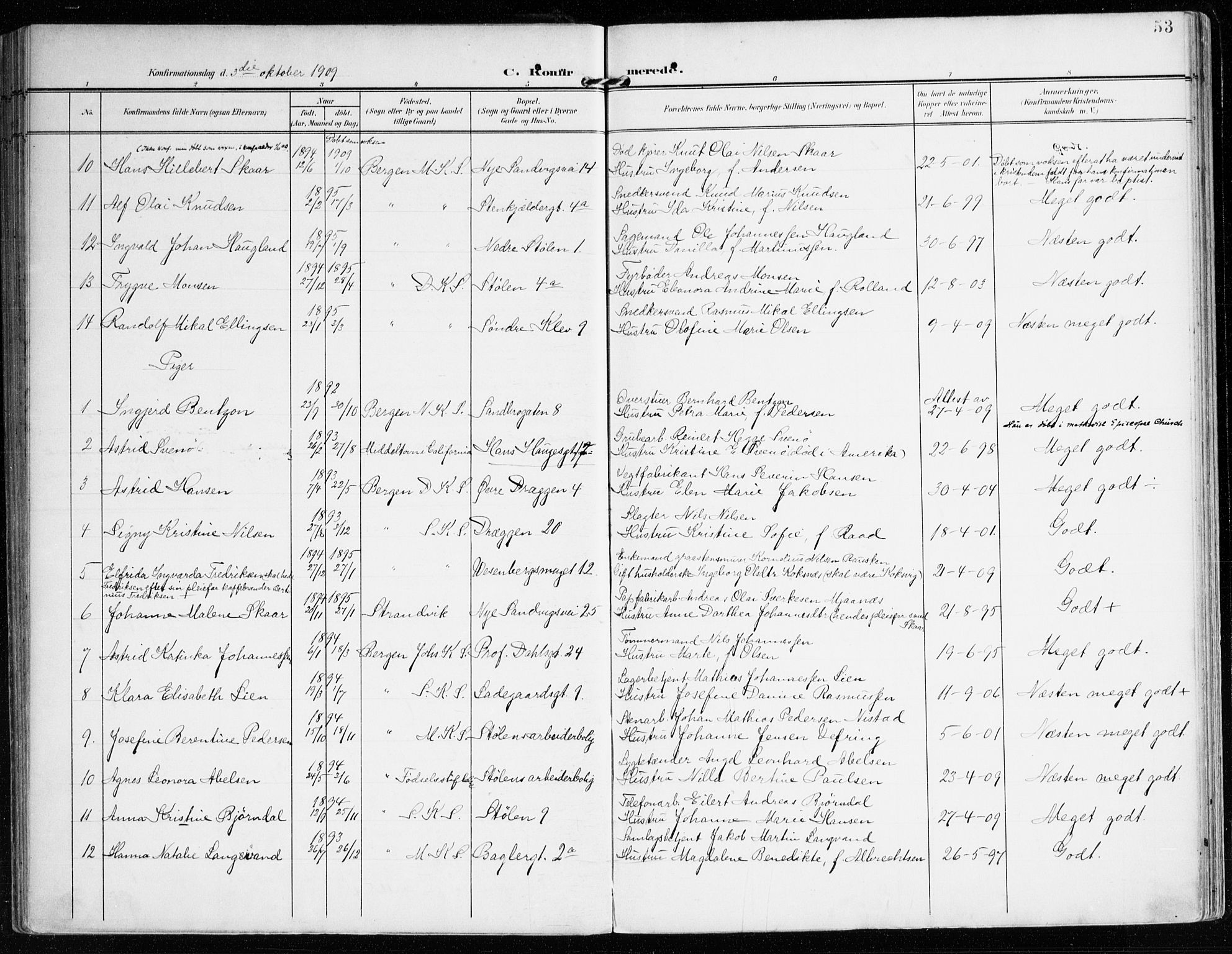 Mariakirken Sokneprestembete, AV/SAB-A-76901/H/Haa/L0014: Parish register (official) no. C 2, 1900-1916, p. 53