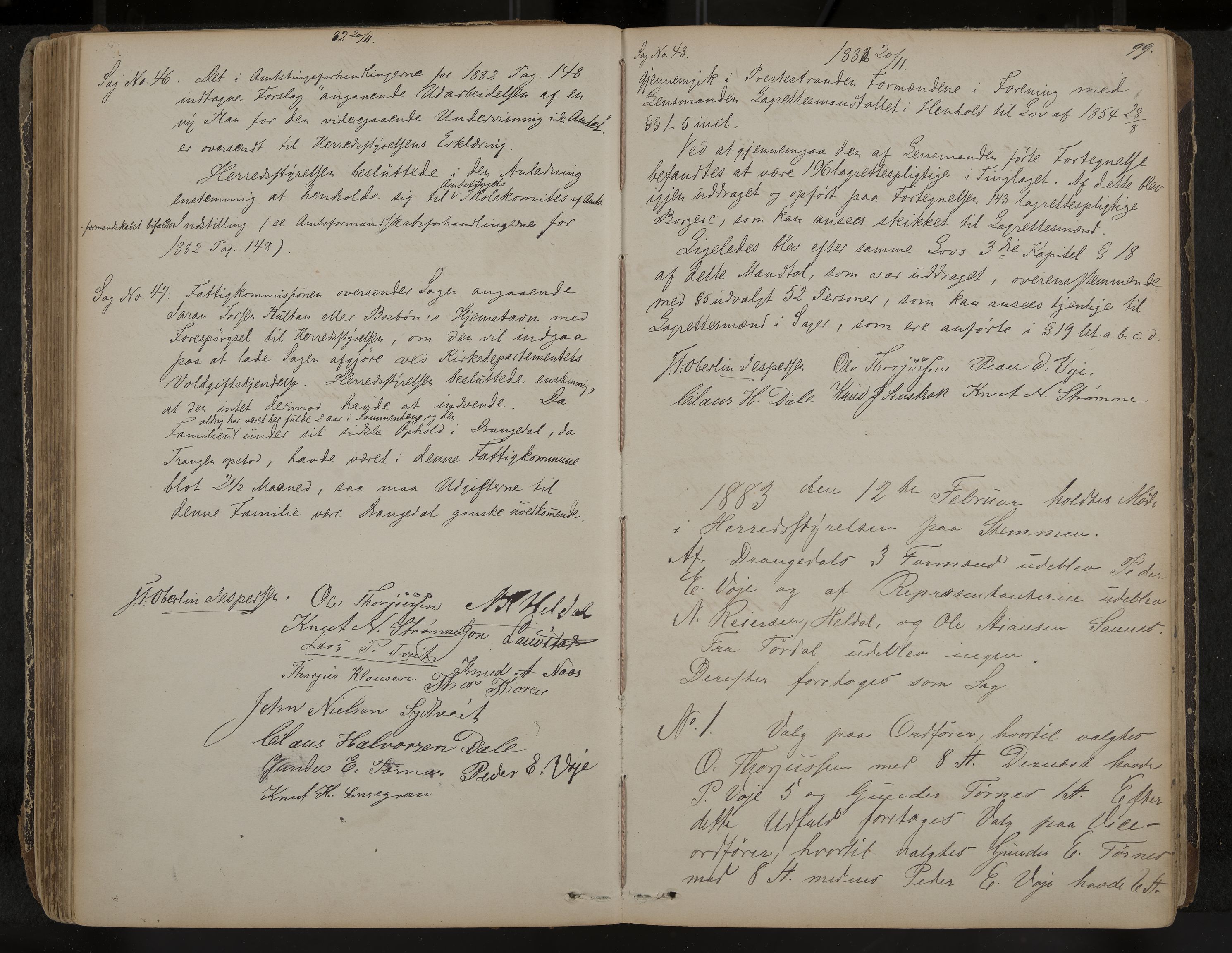 Drangedal formannskap og sentraladministrasjon, IKAK/0817021/A/L0002: Møtebok, 1870-1892, p. 99