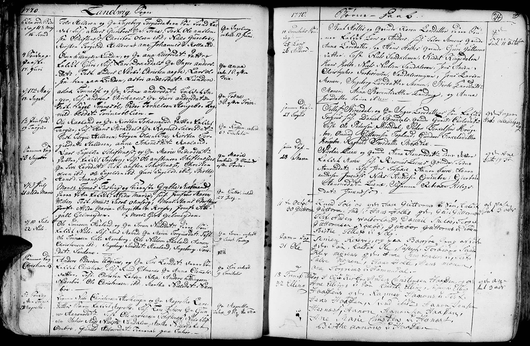 Hommedal sokneprestkontor, AV/SAK-1111-0023/F/Fa/Fab/L0002: Parish register (official) no. A 2 /1, 1741-1848, p. 24