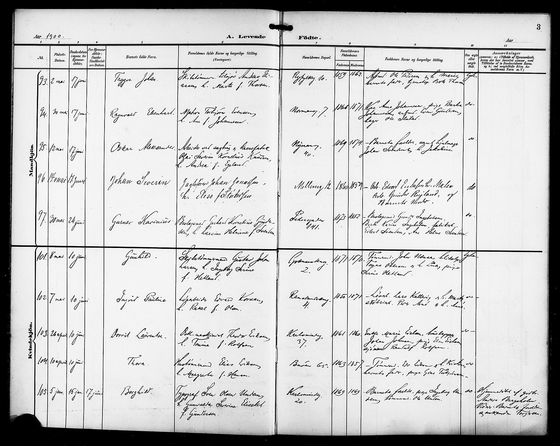 St. Johannes sokneprestkontor, AV/SAST-A-101814/001/30/30BB/L0004: Parish register (copy) no. B 4, 1900-1907, p. 3