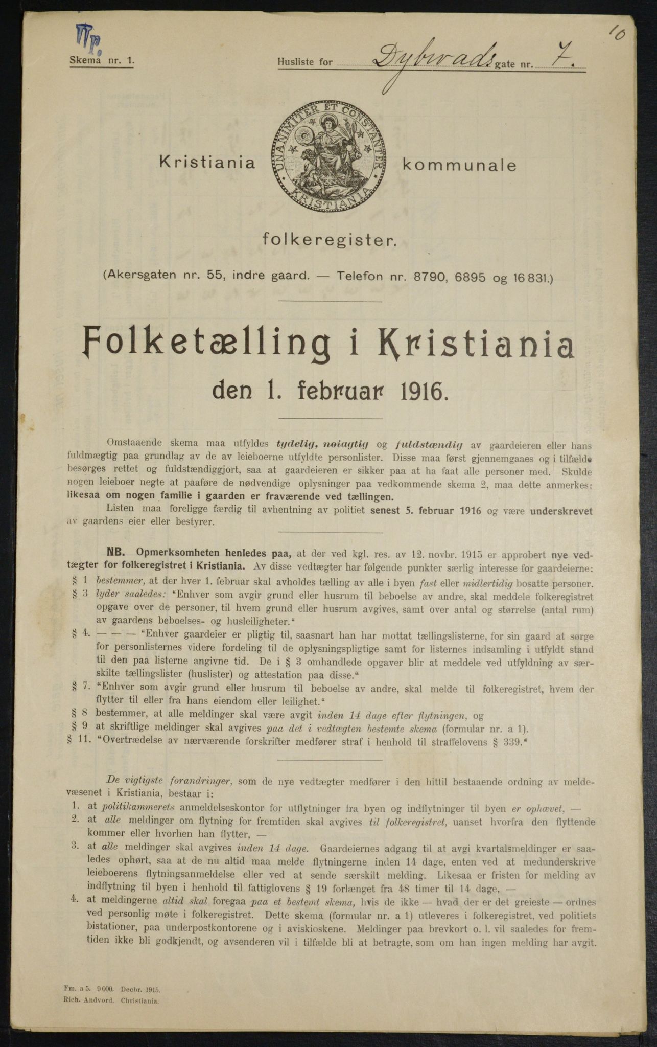 OBA, Municipal Census 1916 for Kristiania, 1916, p. 17590