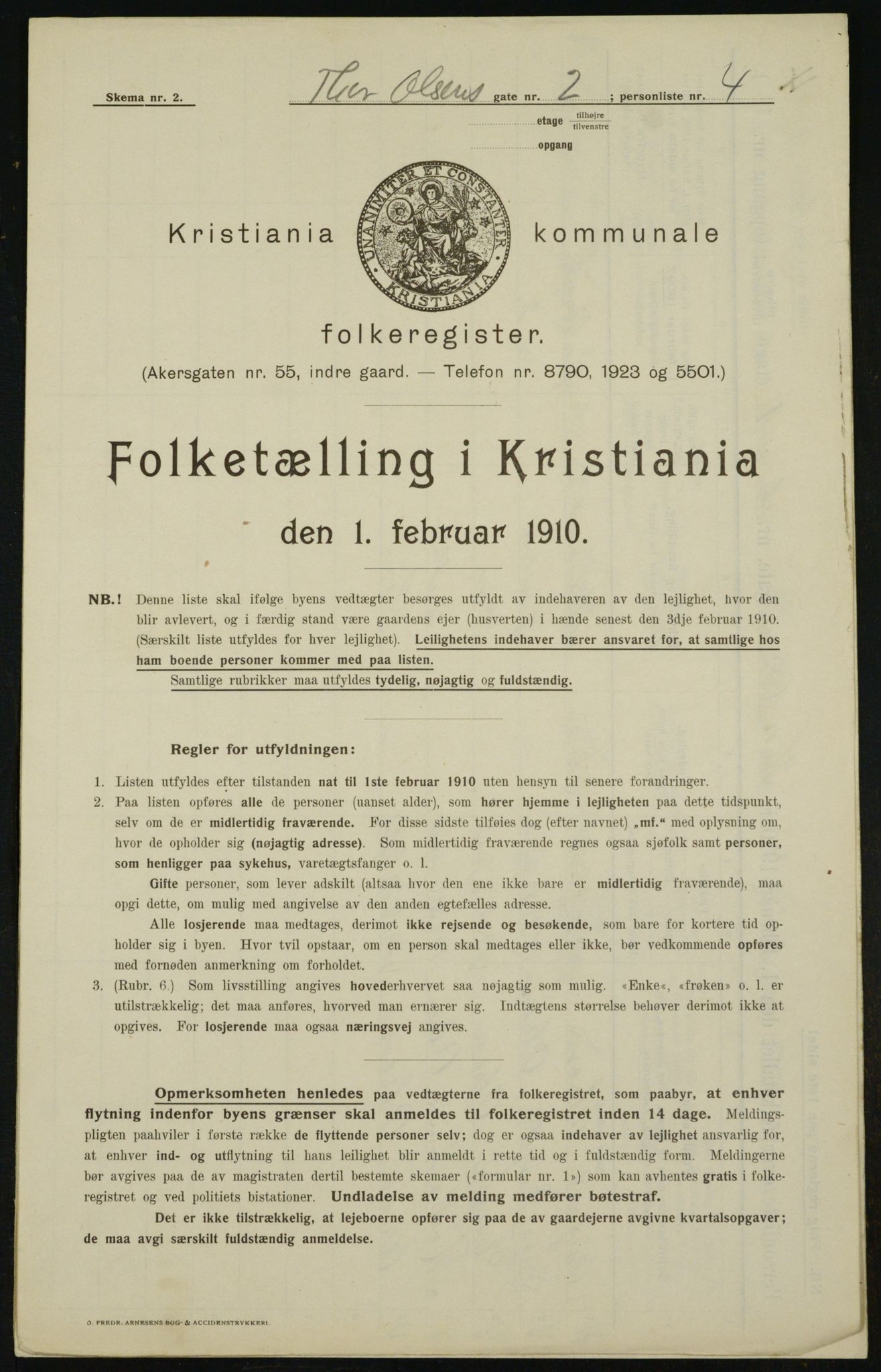 OBA, Municipal Census 1910 for Kristiania, 1910, p. 103700