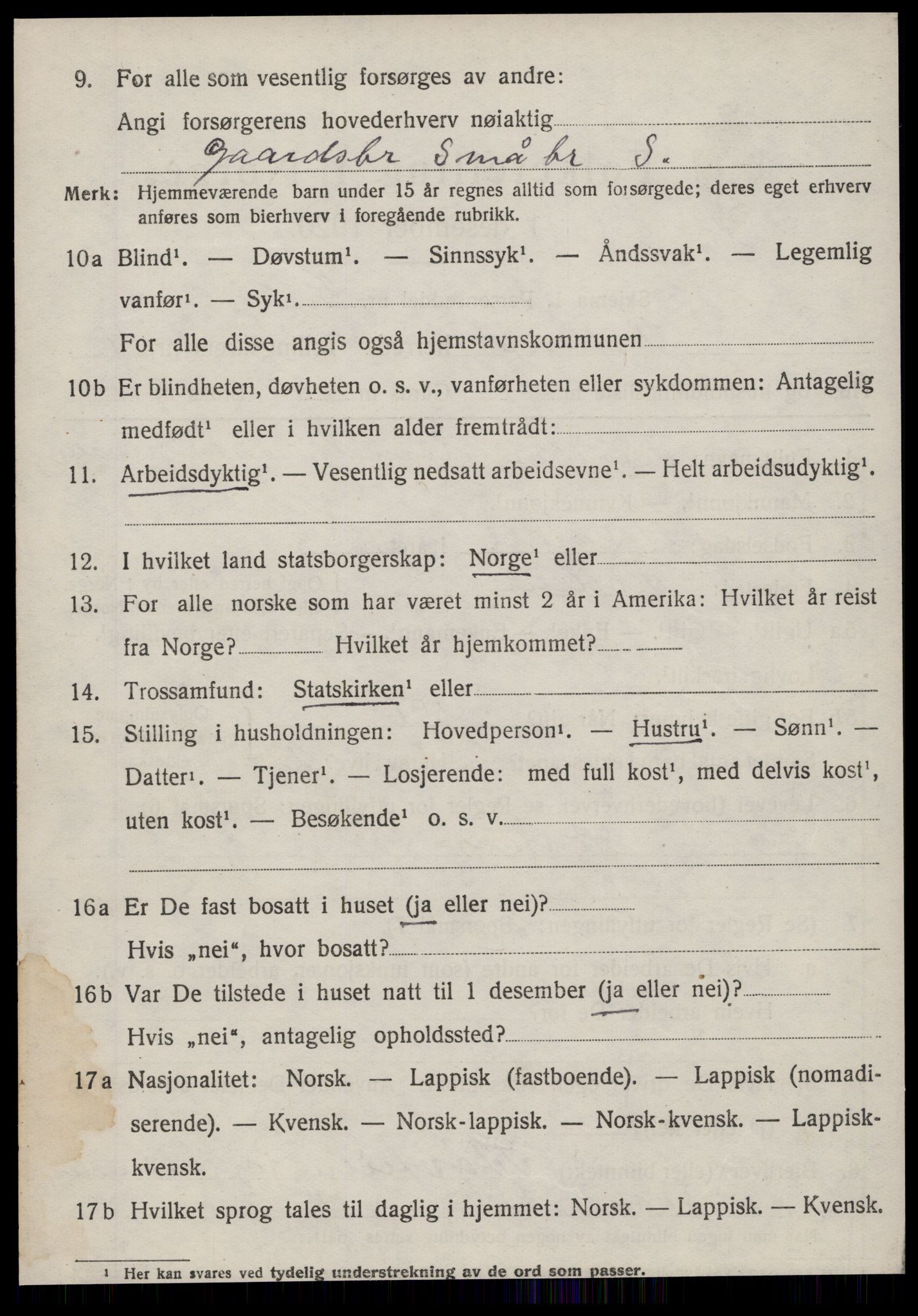 SAT, 1920 census for Fillan, 1920, p. 1995