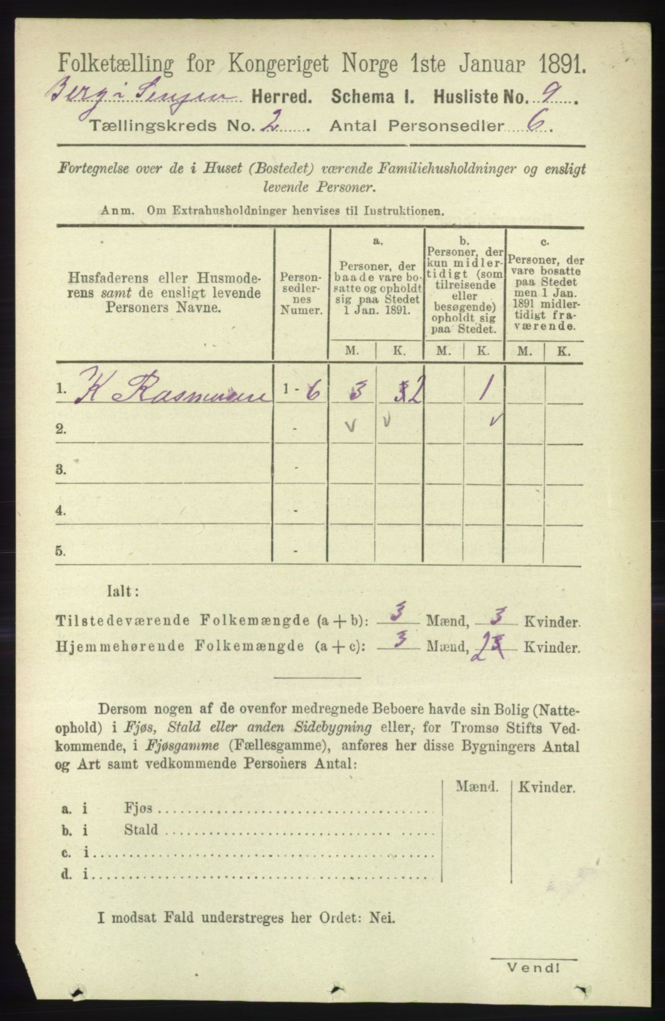 RA, 1891 census for 1929 Berg, 1891, p. 585