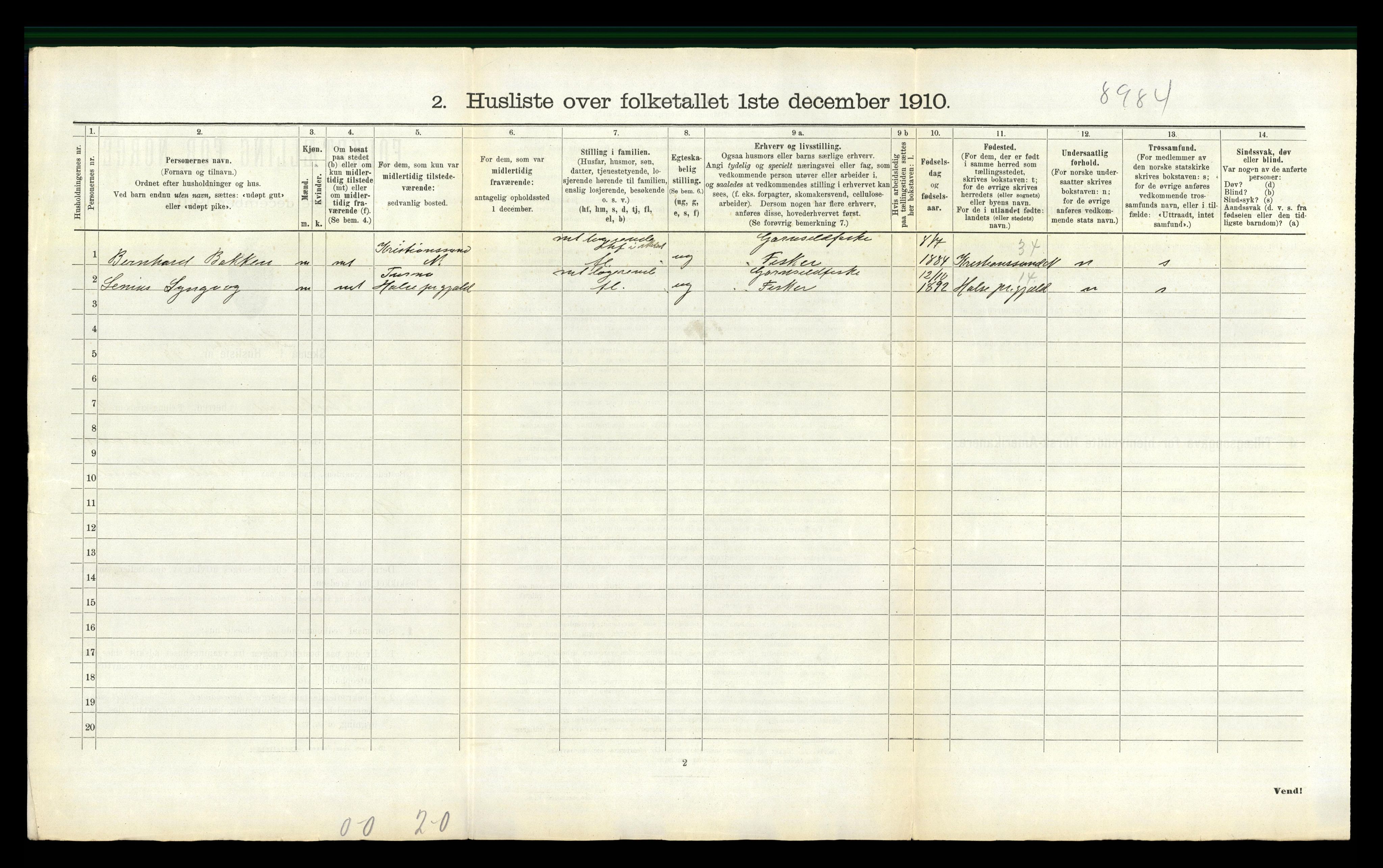 RA, 1910 census for Stoksund, 1910, p. 253