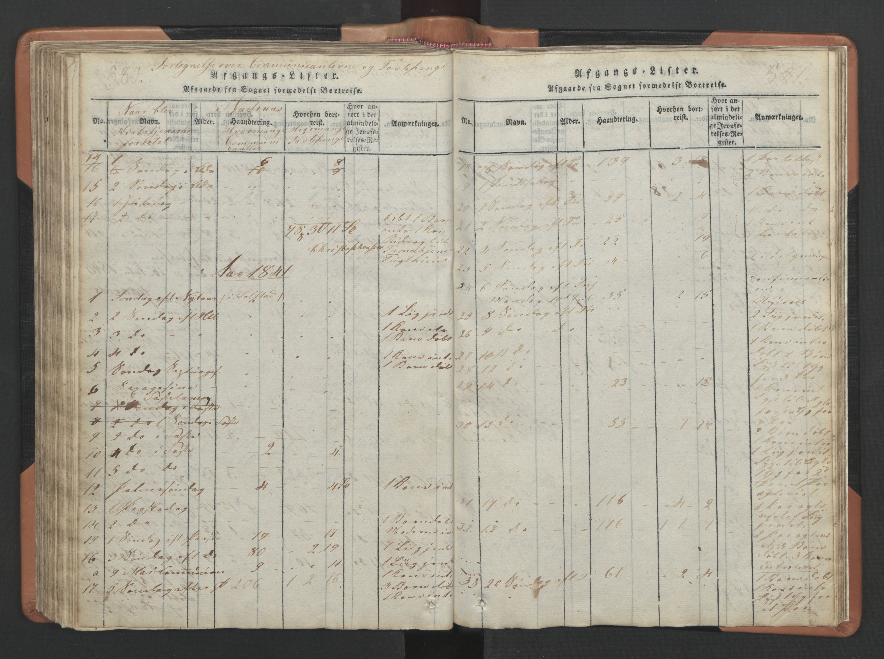 Ministerialprotokoller, klokkerbøker og fødselsregistre - Nordland, AV/SAT-A-1459/810/L0157: Parish register (copy) no. 810C01, 1819-1842, p. 580-581