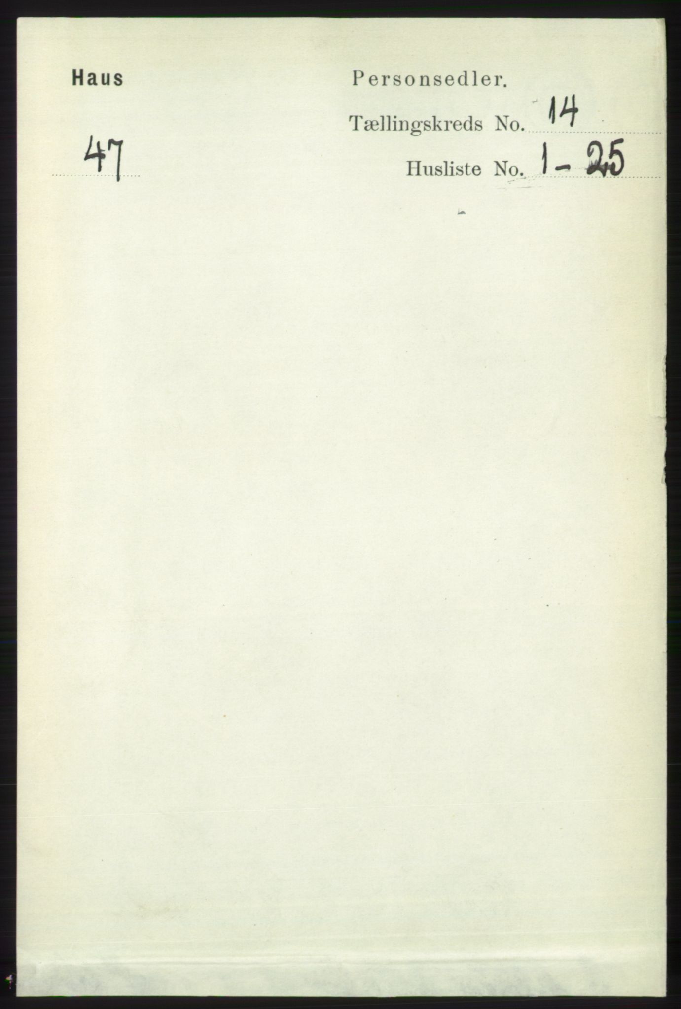 RA, 1891 census for 1250 Haus, 1891, p. 5868