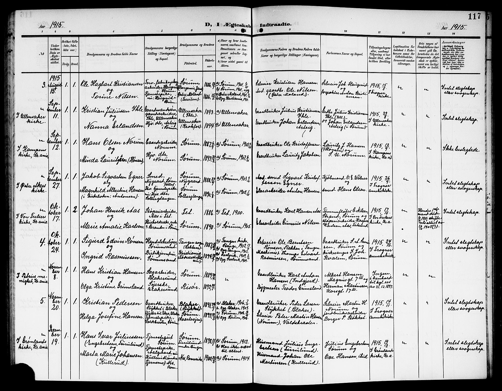 Sørum prestekontor Kirkebøker, SAO/A-10303/G/Ga/L0007: Parish register (copy) no. I 7, 1907-1917, p. 117