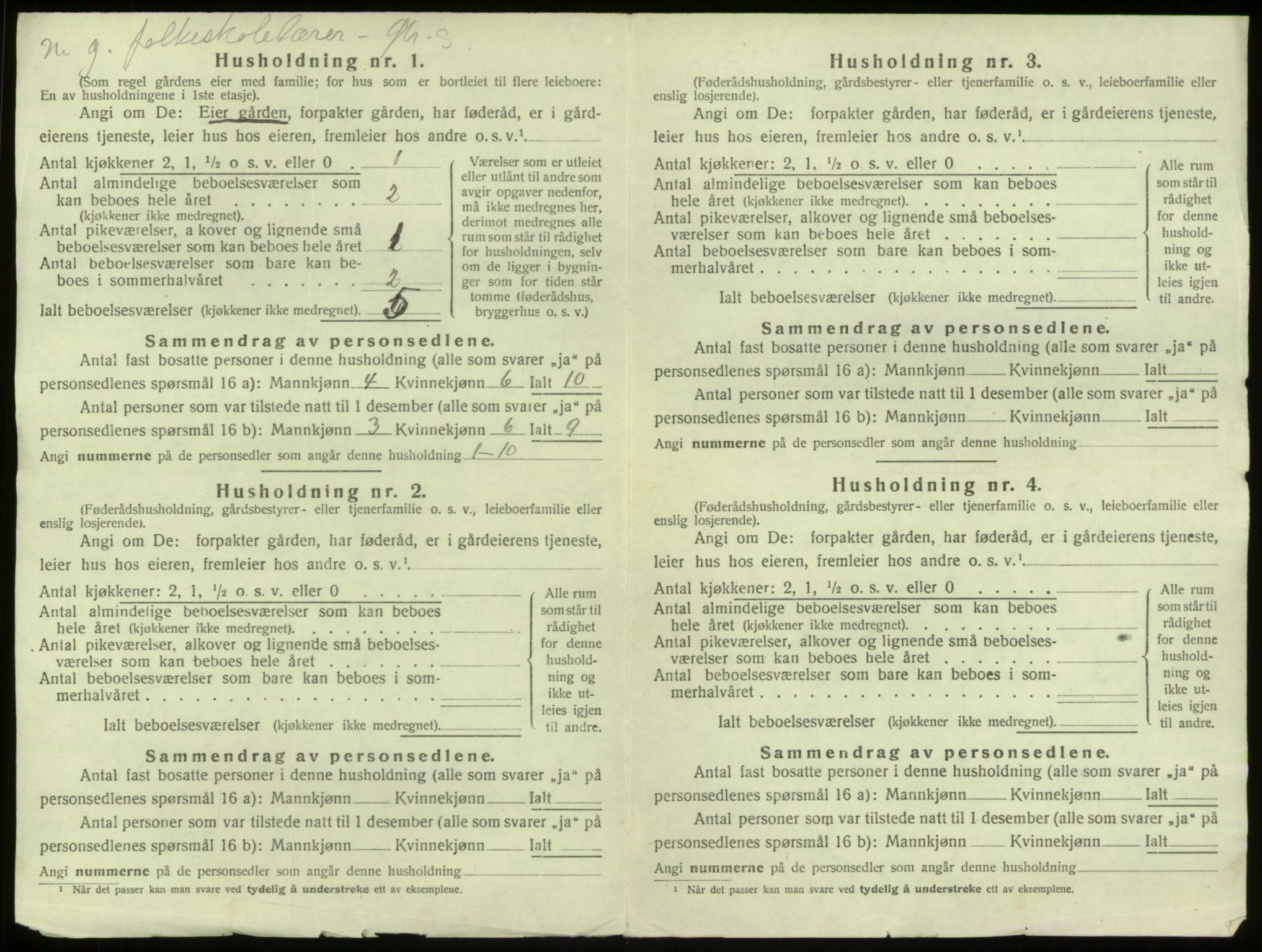 SAB, 1920 census for Manger, 1920, p. 61