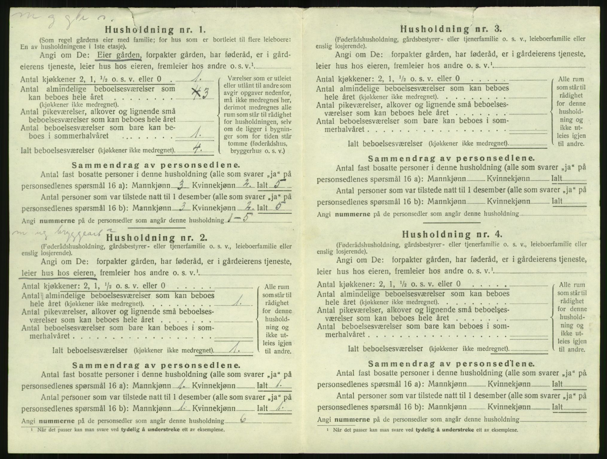 SAT, 1920 census for Bremsnes, 1920, p. 254