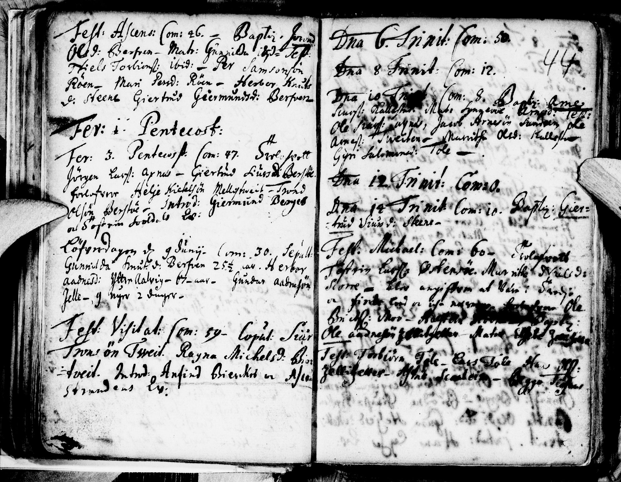 Kvam sokneprestembete, AV/SAB-A-76201/H/Haa: Parish register (official) no. A 1, 1690-1741, p. 44
