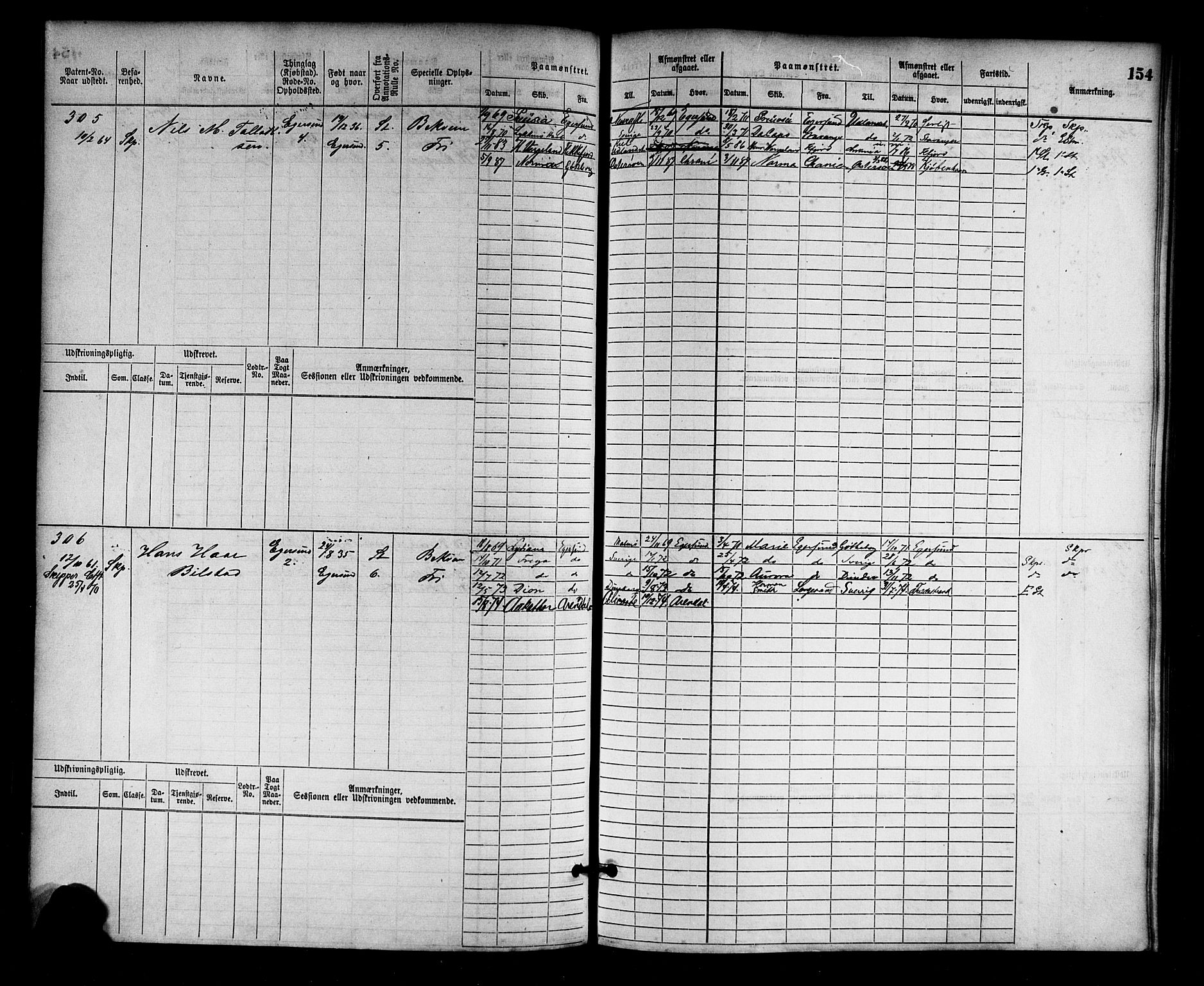 Egersund mønstringskrets, AV/SAK-2031-0019/F/Fb/L0001: Hovedrulle nr 1-666, O-3, 1868-1920, p. 160