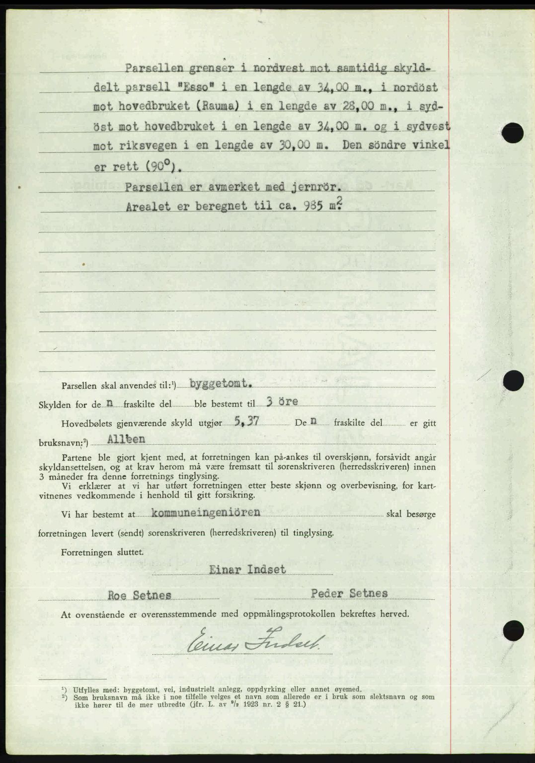 Romsdal sorenskriveri, AV/SAT-A-4149/1/2/2C: Mortgage book no. A21, 1946-1946, Diary no: : 2849/1946