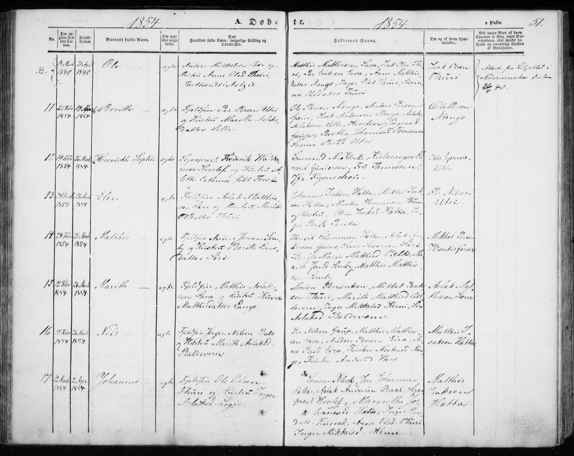 Kautokeino sokneprestembete, SATØ/S-1340/H/Ha/L0002.kirke: Parish register (official) no. 2, 1843-1861, p. 51