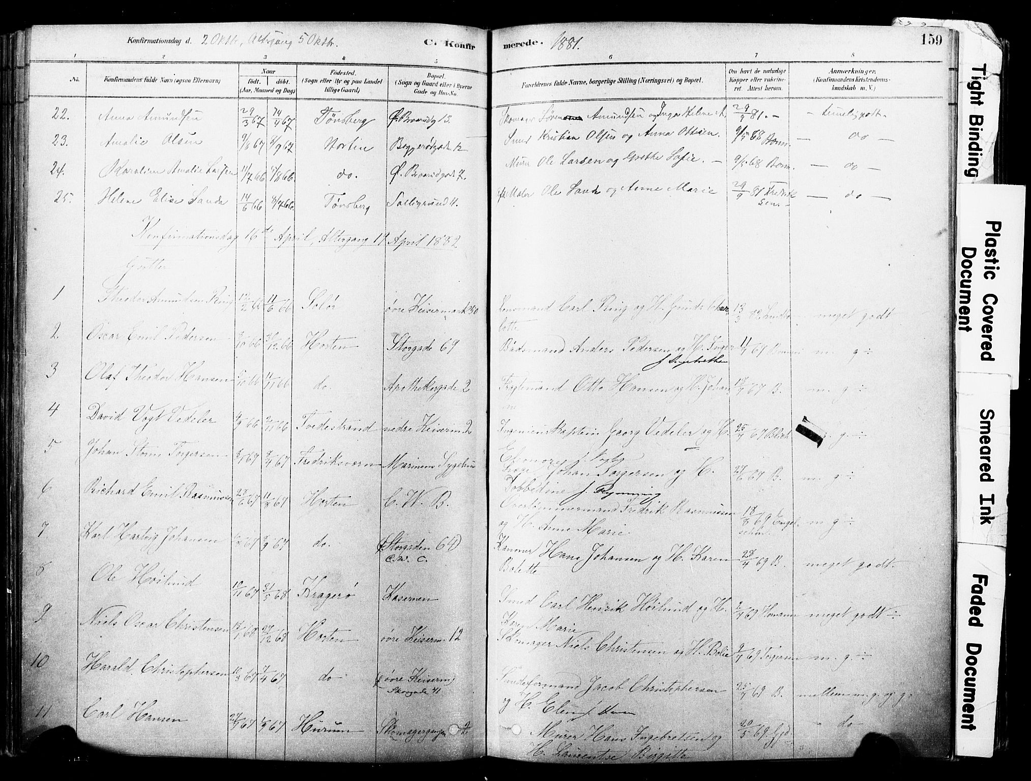 Horten kirkebøker, SAKO/A-348/F/Fa/L0003: Parish register (official) no. 3, 1878-1887, p. 159