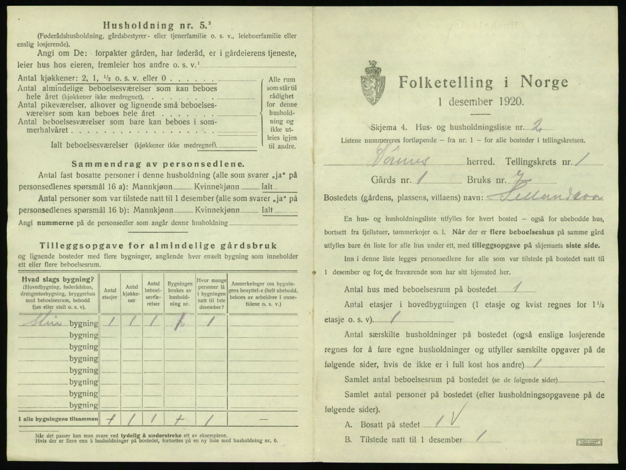 SAT, 1920 census for Dønnes, 1920, p. 30