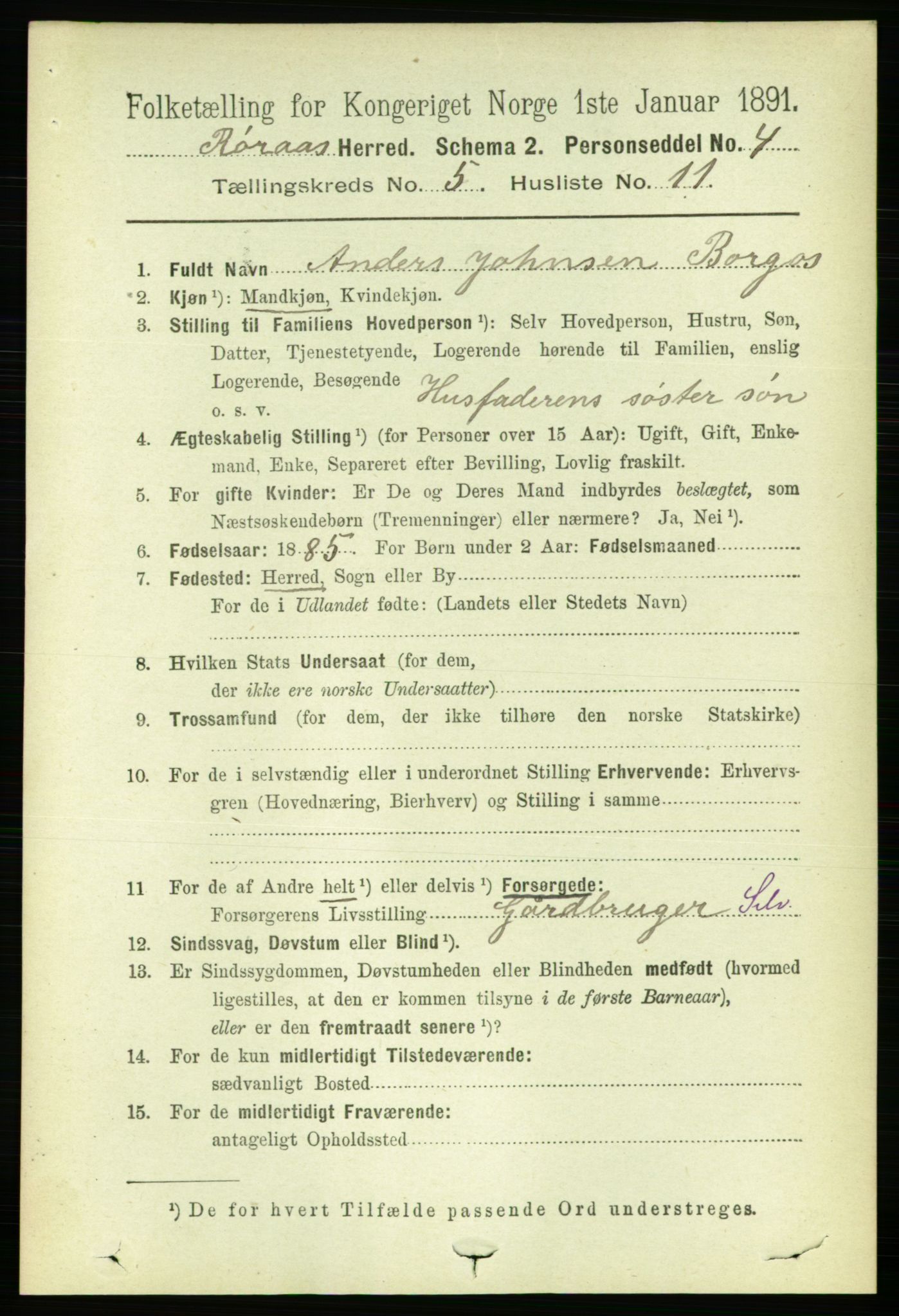 RA, 1891 census for 1640 Røros, 1891, p. 1082