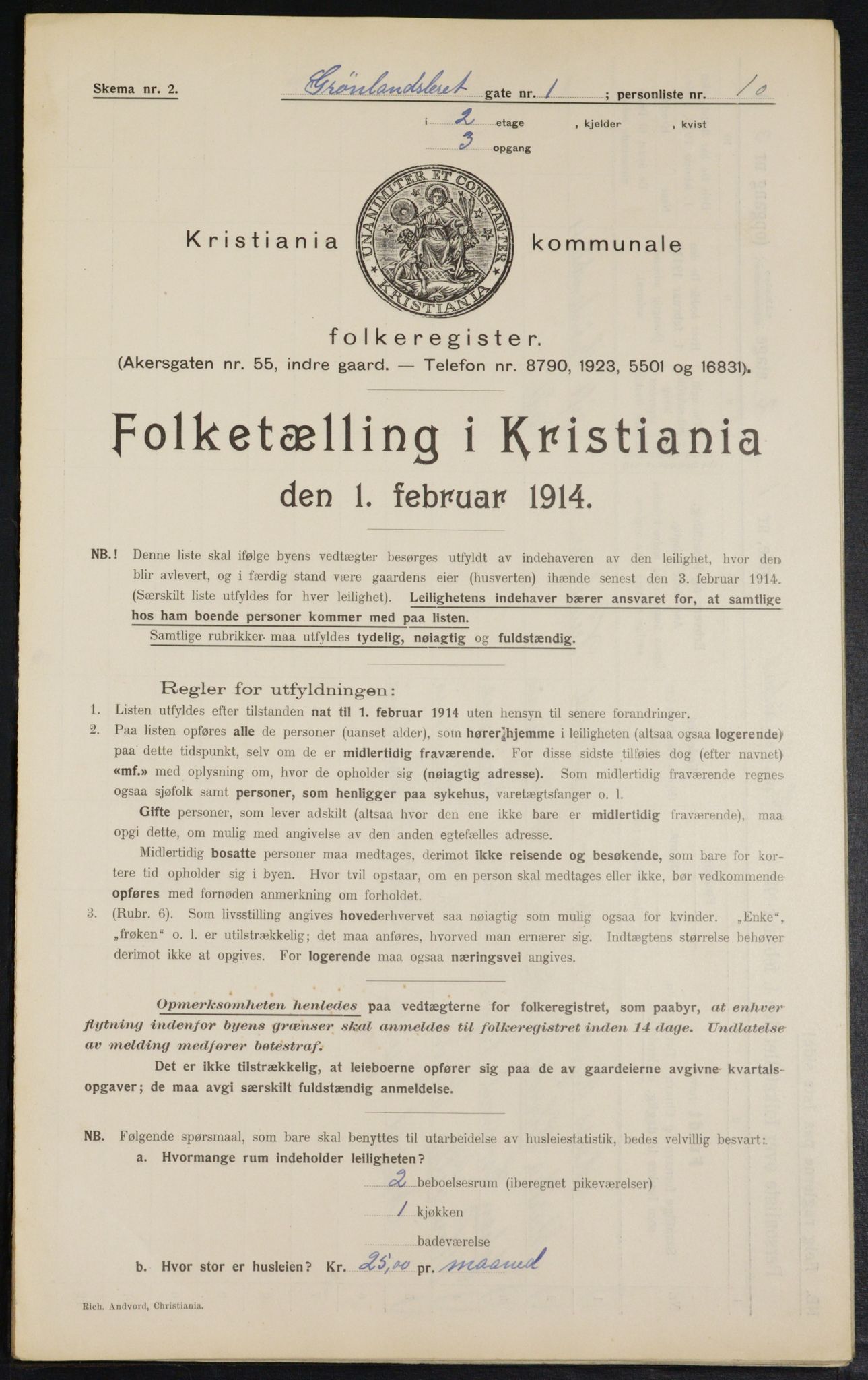 OBA, Municipal Census 1914 for Kristiania, 1914, p. 31658