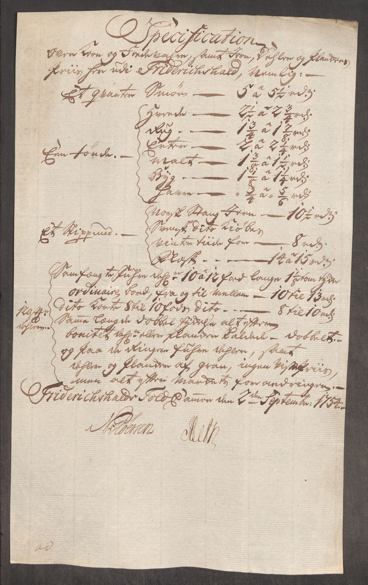 Rentekammeret inntil 1814, Realistisk ordnet avdeling, AV/RA-EA-4070/Oe/L0005: [Ø1]: Priskuranter, 1753-1757, p. 172