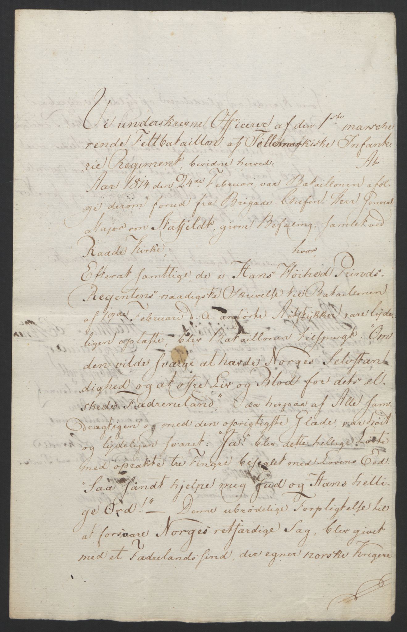 Statsrådssekretariatet, RA/S-1001/D/Db/L0007: Fullmakter for Eidsvollsrepresentantene i 1814. , 1814, p. 101