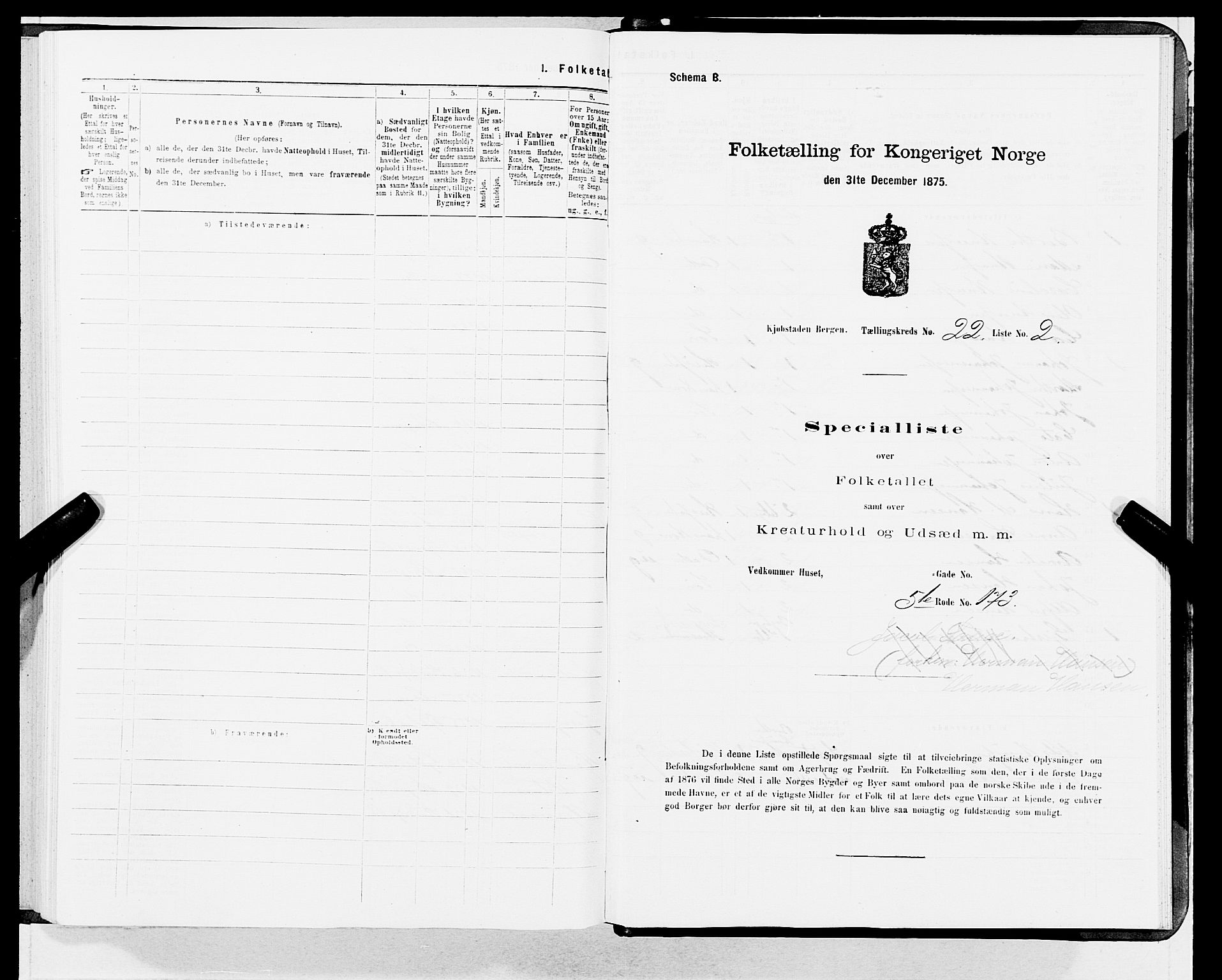 SAB, 1875 census for 1301 Bergen, 1875, p. 1119