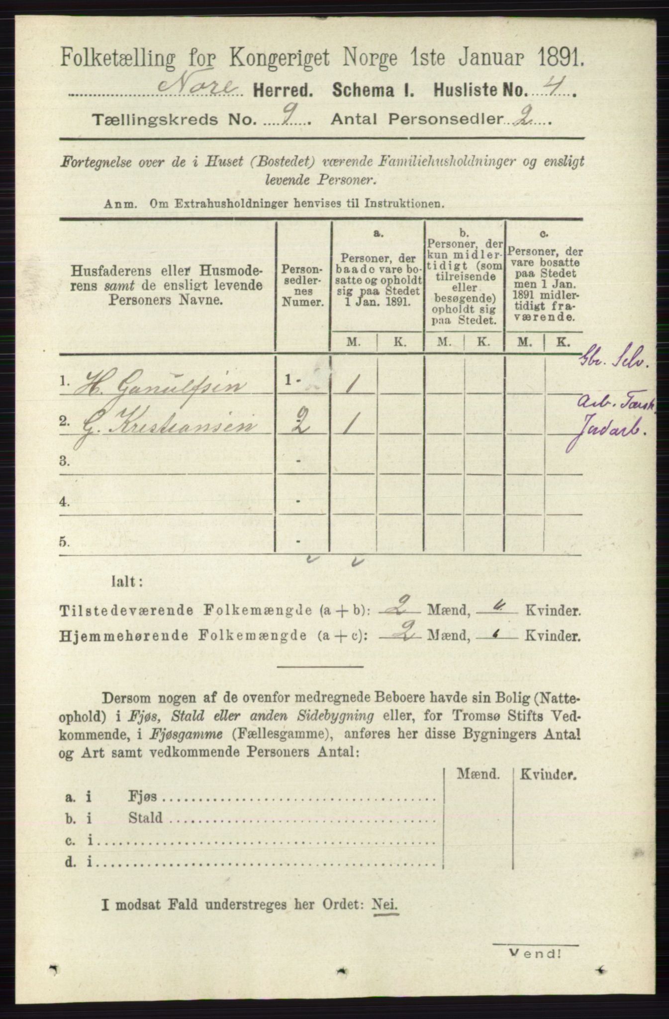 RA, 1891 census for 0633 Nore, 1891, p. 3156