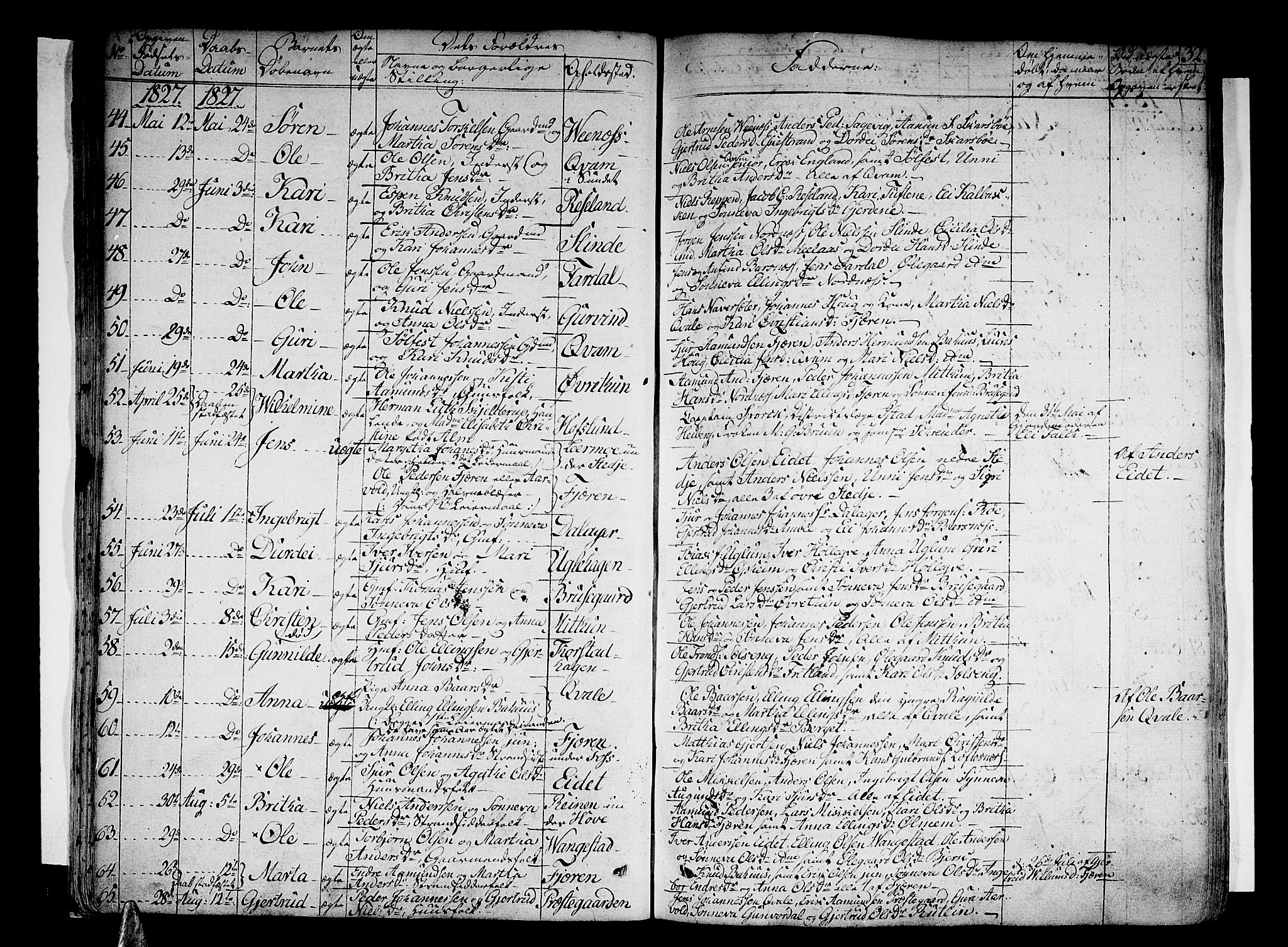 Sogndal sokneprestembete, SAB/A-81301/H/Haa/Haaa/L0010: Parish register (official) no. A 10, 1821-1838, p. 32