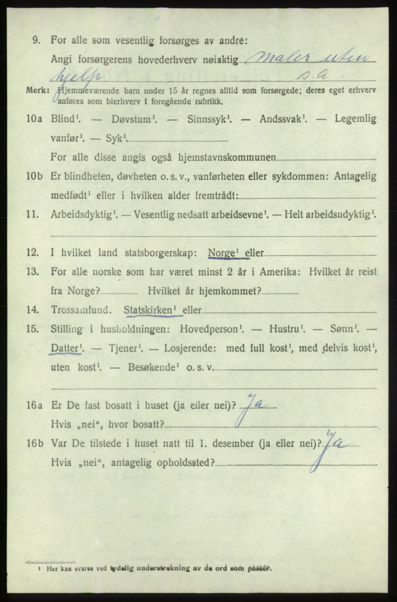 SAB, 1920 census for Moster, 1920, p. 816