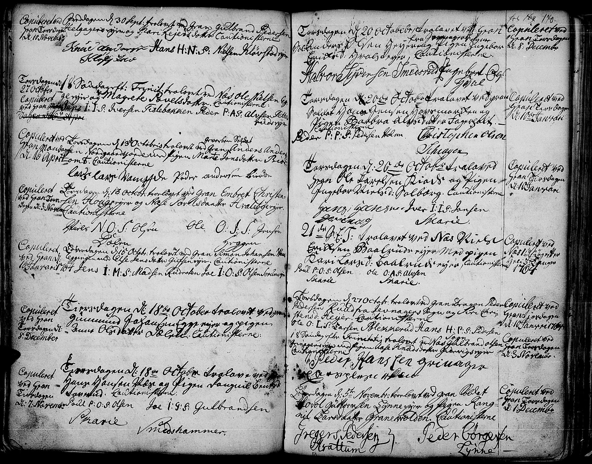 Gran prestekontor, SAH/PREST-112/H/Ha/Haa/L0004: Parish register (official) no. 4, 1759-1775, p. 170