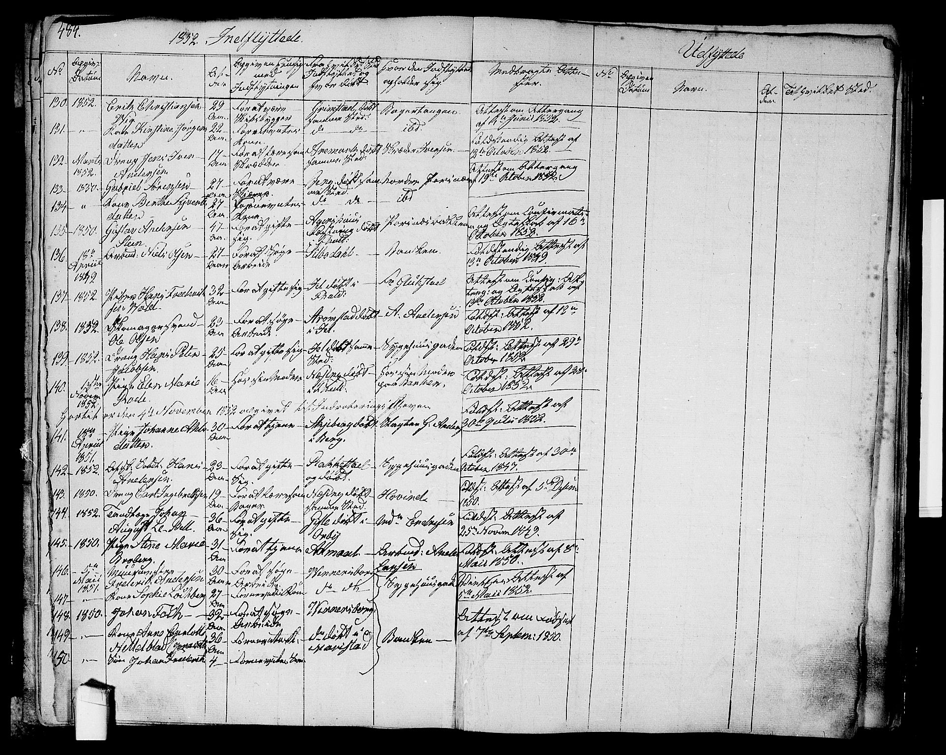 Halden prestekontor Kirkebøker, AV/SAO-A-10909/G/Ga/L0004: Parish register (copy) no. 4, 1845-1854, p. 484