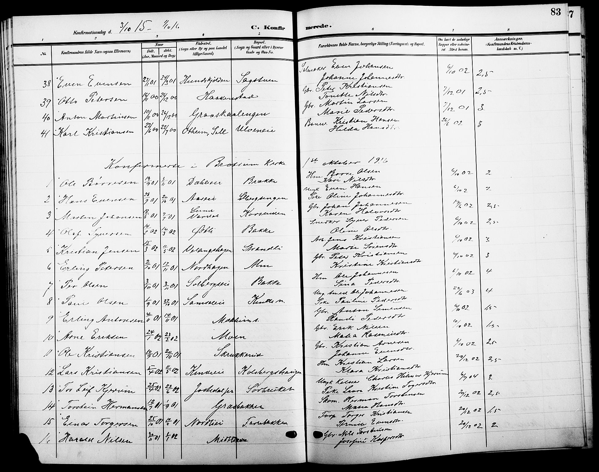Ringsaker prestekontor, AV/SAH-PREST-014/L/La/L0016: Parish register (copy) no. 16, 1905-1920, p. 83