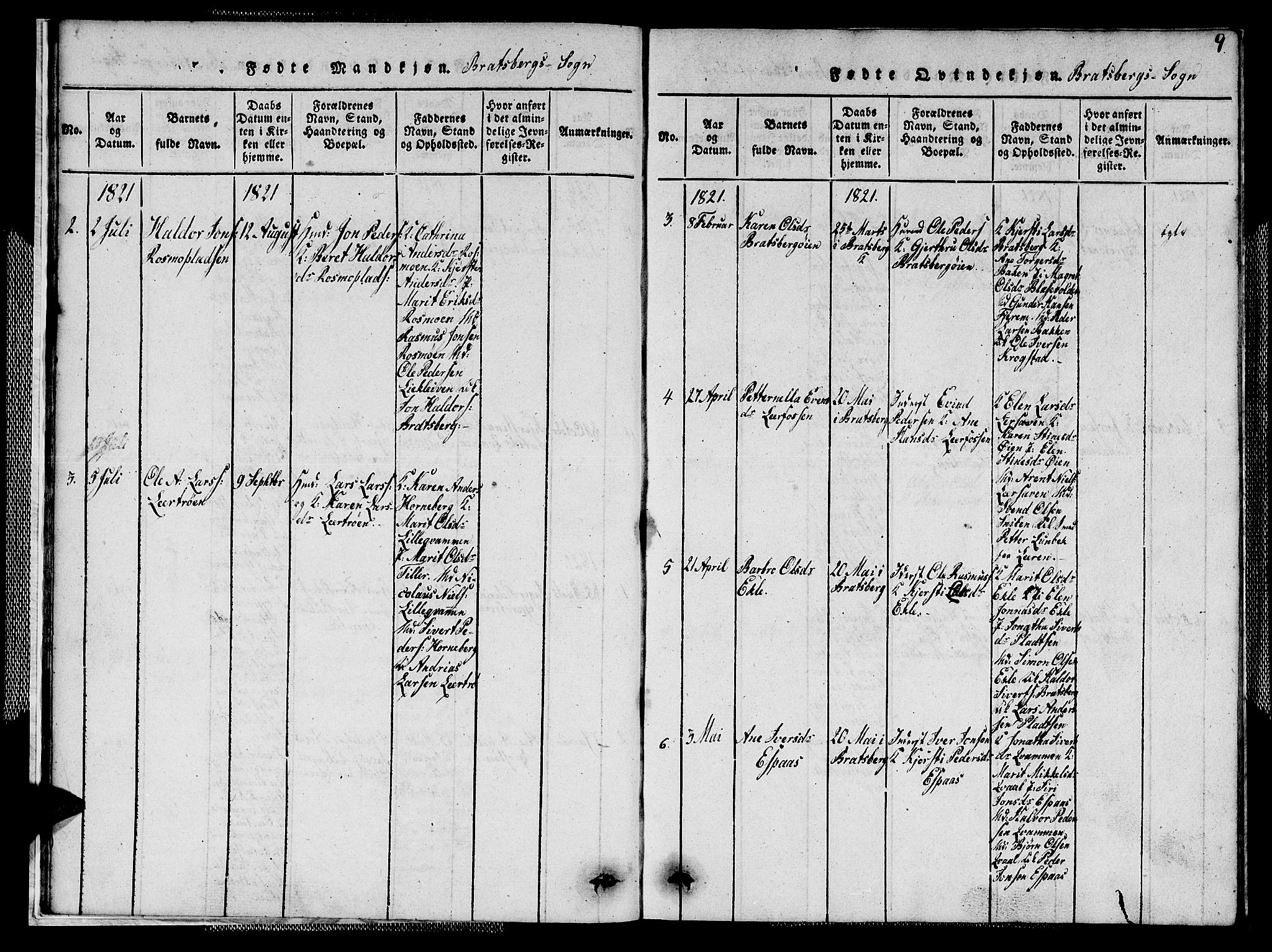 Ministerialprotokoller, klokkerbøker og fødselsregistre - Sør-Trøndelag, SAT/A-1456/608/L0336: Parish register (copy) no. 608C02, 1817-1827, p. 9