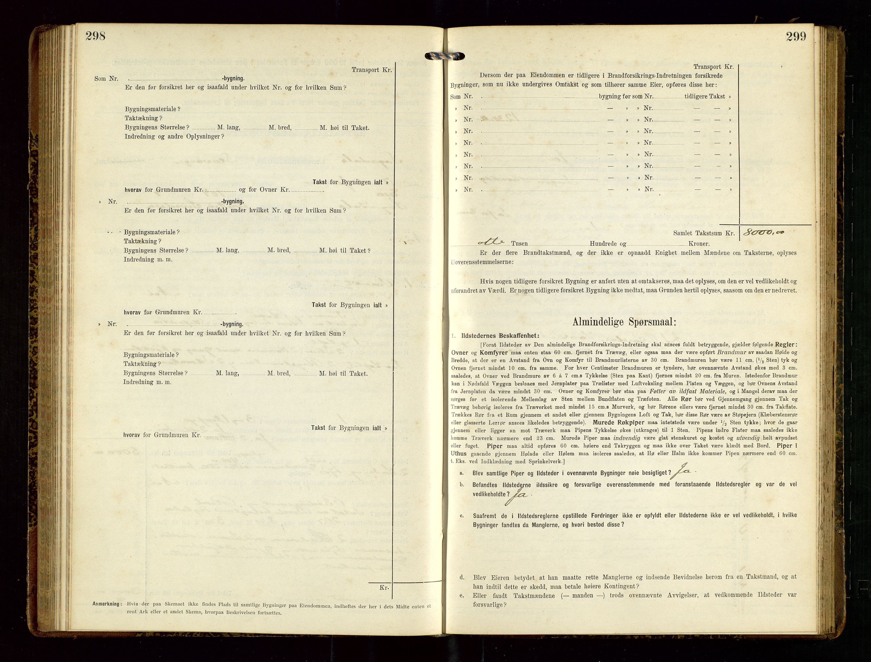 Sokndal lensmannskontor, AV/SAST-A-100417/Gob/L0003: "Brandtakst-Protokol", 1914-1917, p. 298-299