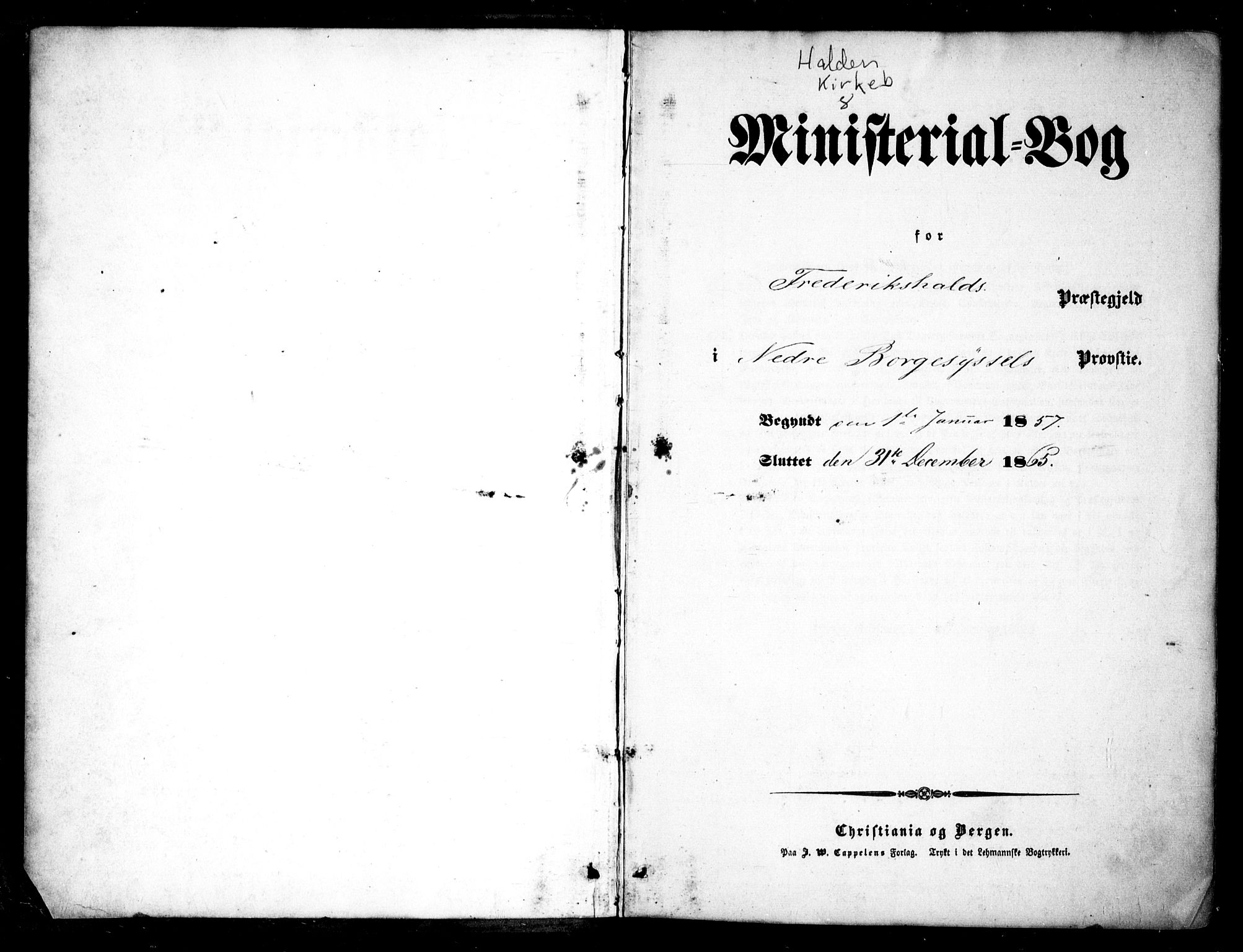 Halden prestekontor Kirkebøker, AV/SAO-A-10909/F/Fa/L0008: Parish register (official) no. I 8, 1857-1865