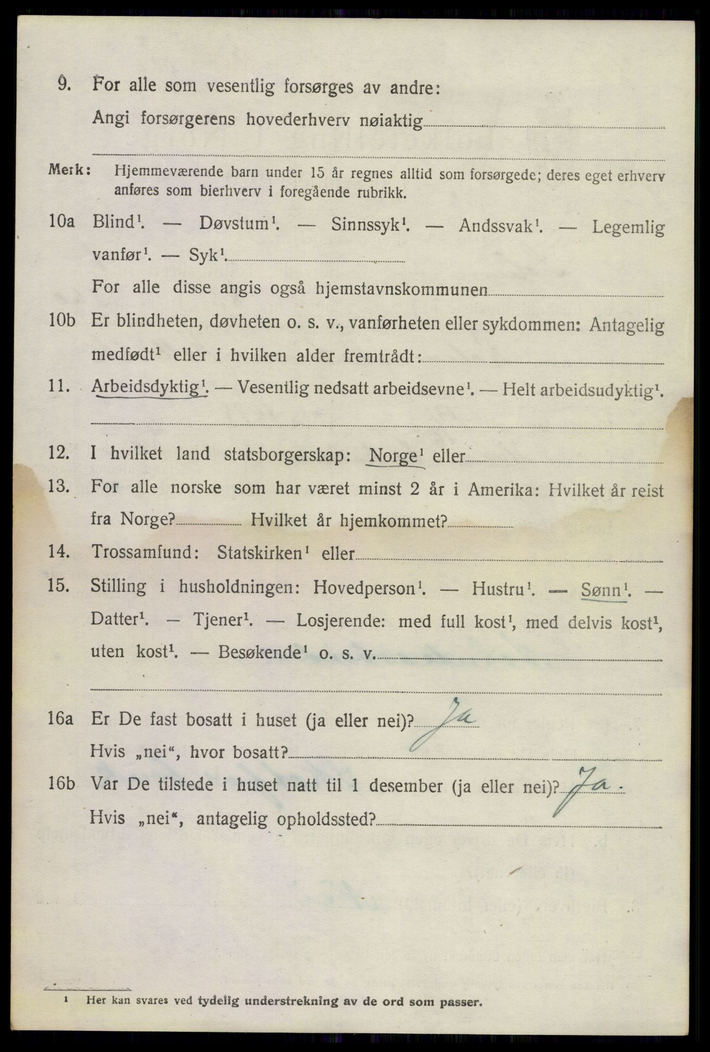 SAKO, 1920 census for Solum, 1920, p. 6987