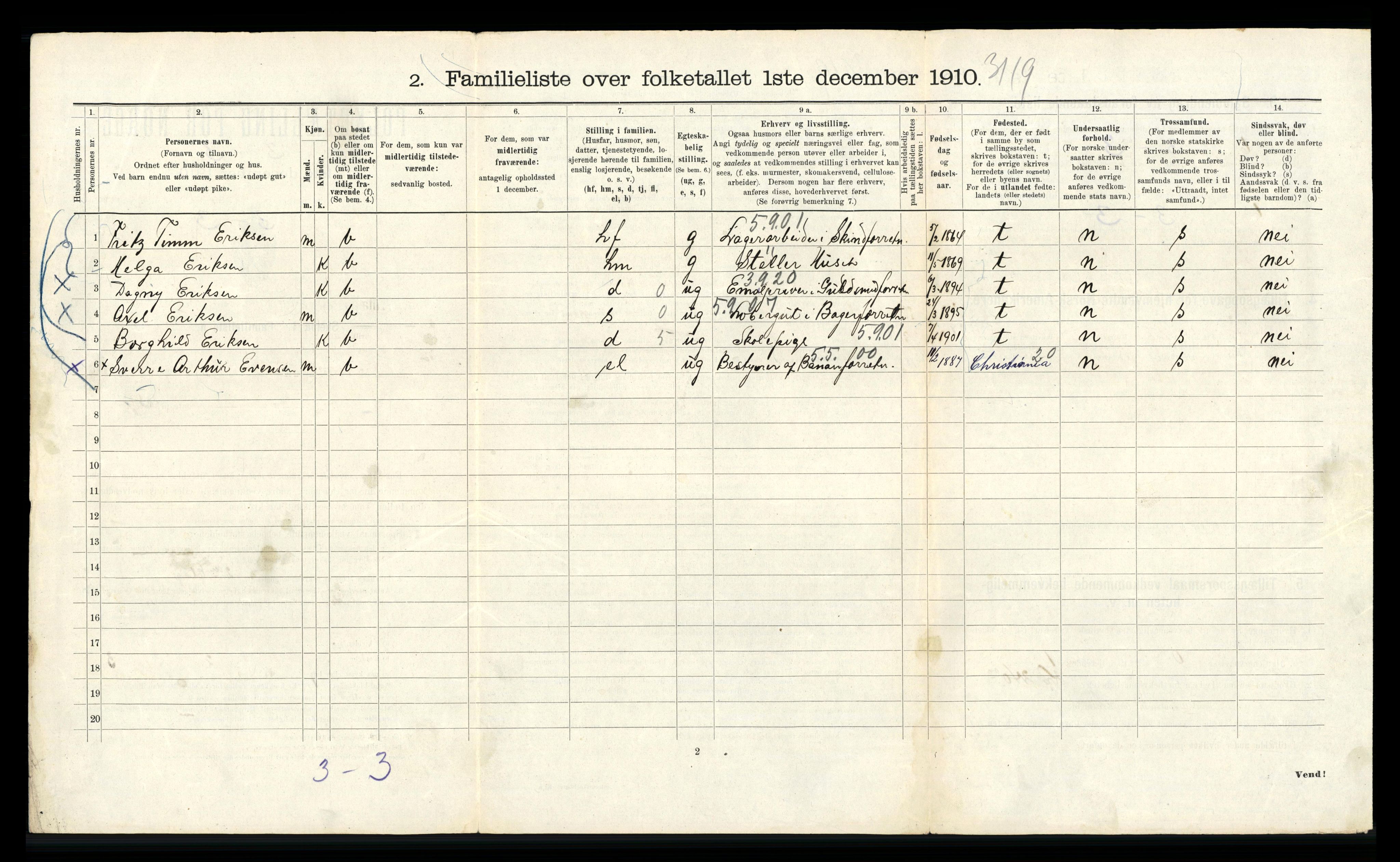 RA, 1910 census for Bergen, 1910, p. 6474