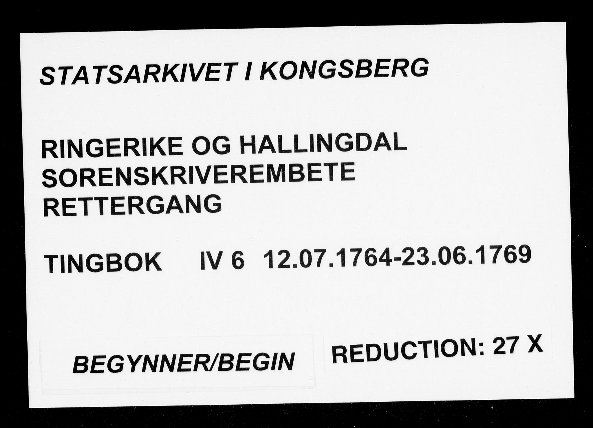 Ringerike og Hallingdal sorenskriveri, AV/SAKO-A-81/F/Fa/Fad/L0006: Tingbok - Hallingdal, 1764-1769