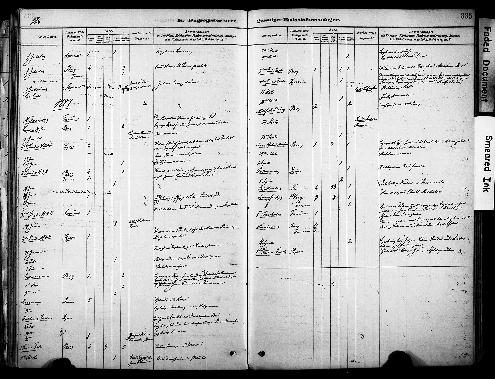 Brunlanes kirkebøker, AV/SAKO-A-342/F/Fc/L0001: Parish register (official) no. III 1, 1878-1899, p. 335