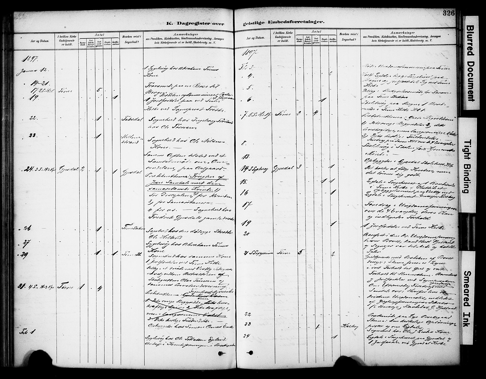 Lye sokneprestkontor, SAST/A-101794/001/30BA/L0011: Parish register (official) no. A 9, 1893-1903, p. 326