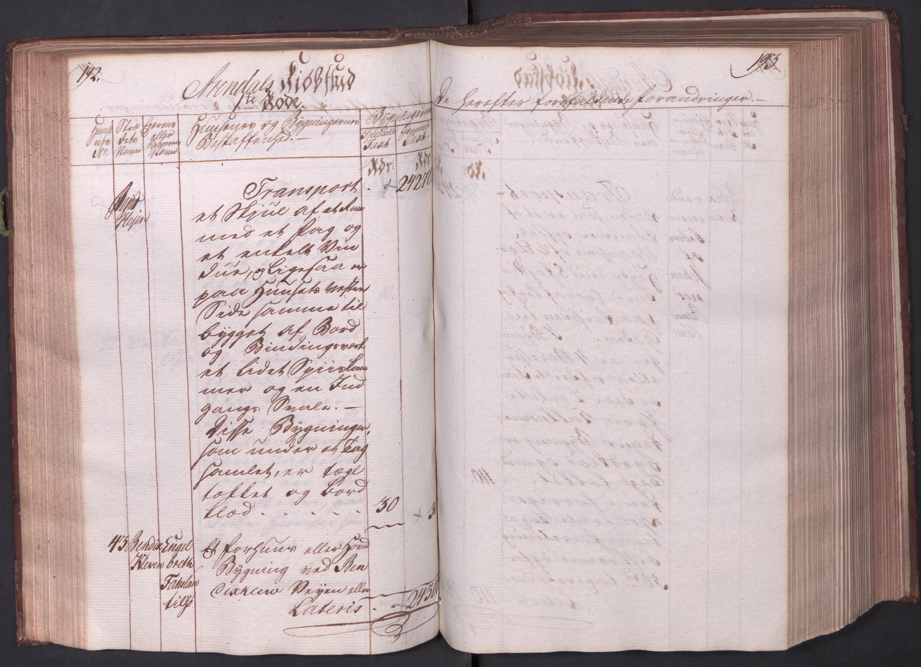Kommersekollegiet, Brannforsikringskontoret 1767-1814, AV/RA-EA-5458/F/Fa/L0002/0001: Arendal / Branntakstprotokoll, 1797, p. 192-193