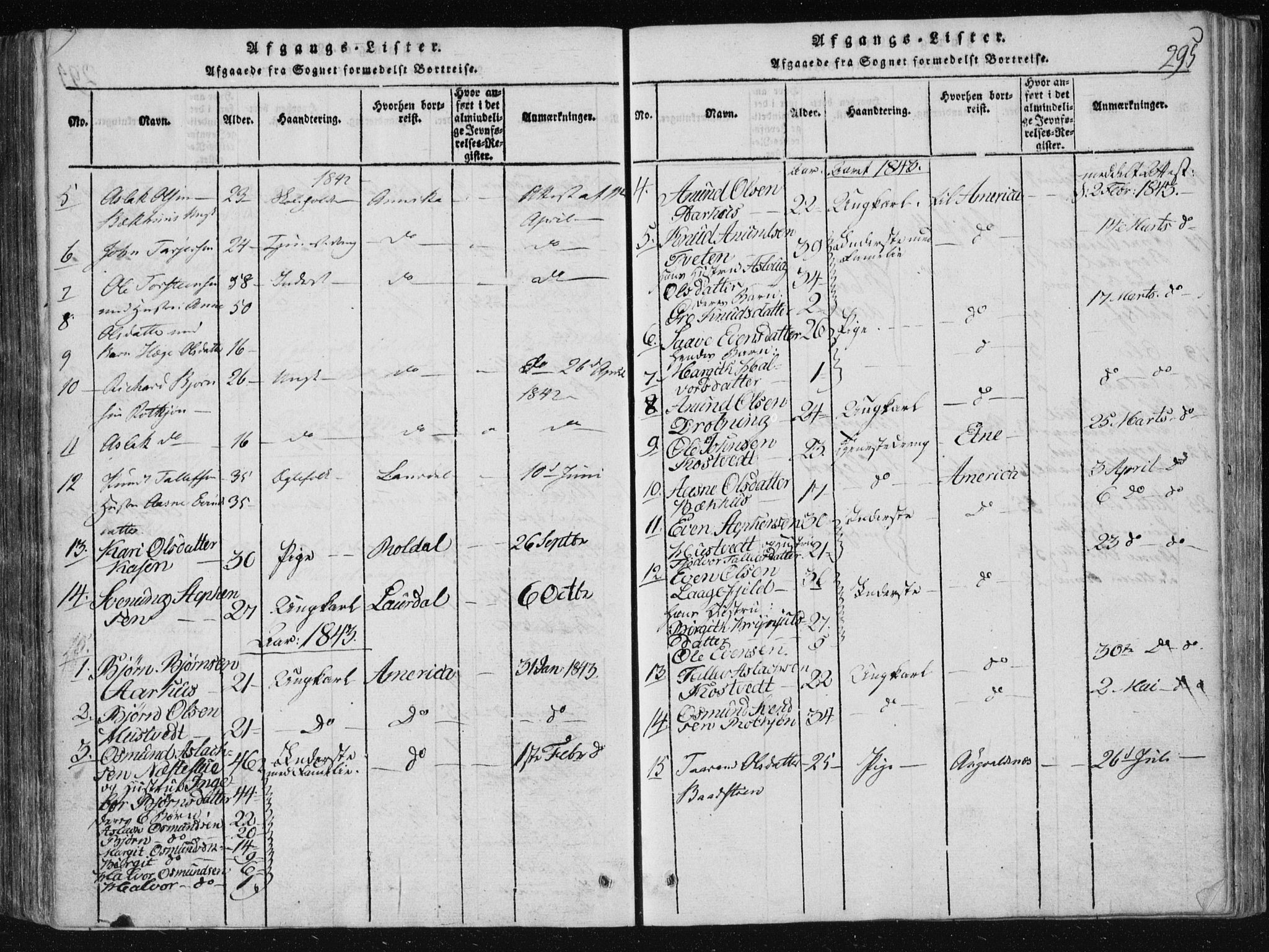 Vinje kirkebøker, SAKO/A-312/F/Fa/L0003: Parish register (official) no. I 3, 1814-1843, p. 295
